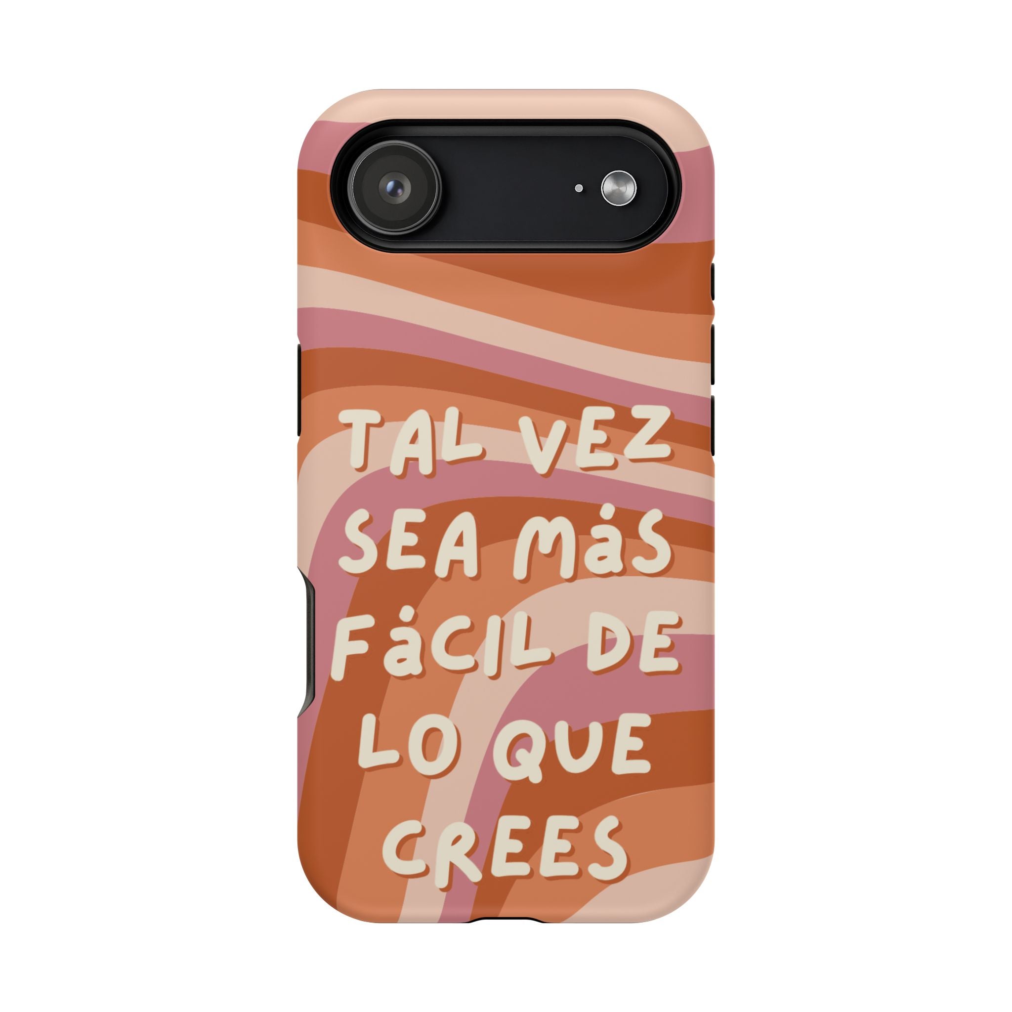 Impact-Resistant Case — "Tal vez sea más fácil de lo que crees" Retro Waves Phone Cover