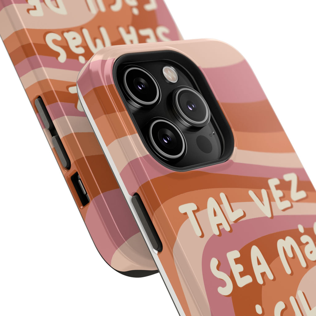 Impact-Resistant Case — "Tal vez sea más fácil de lo que crees" Retro Waves Phone Cover