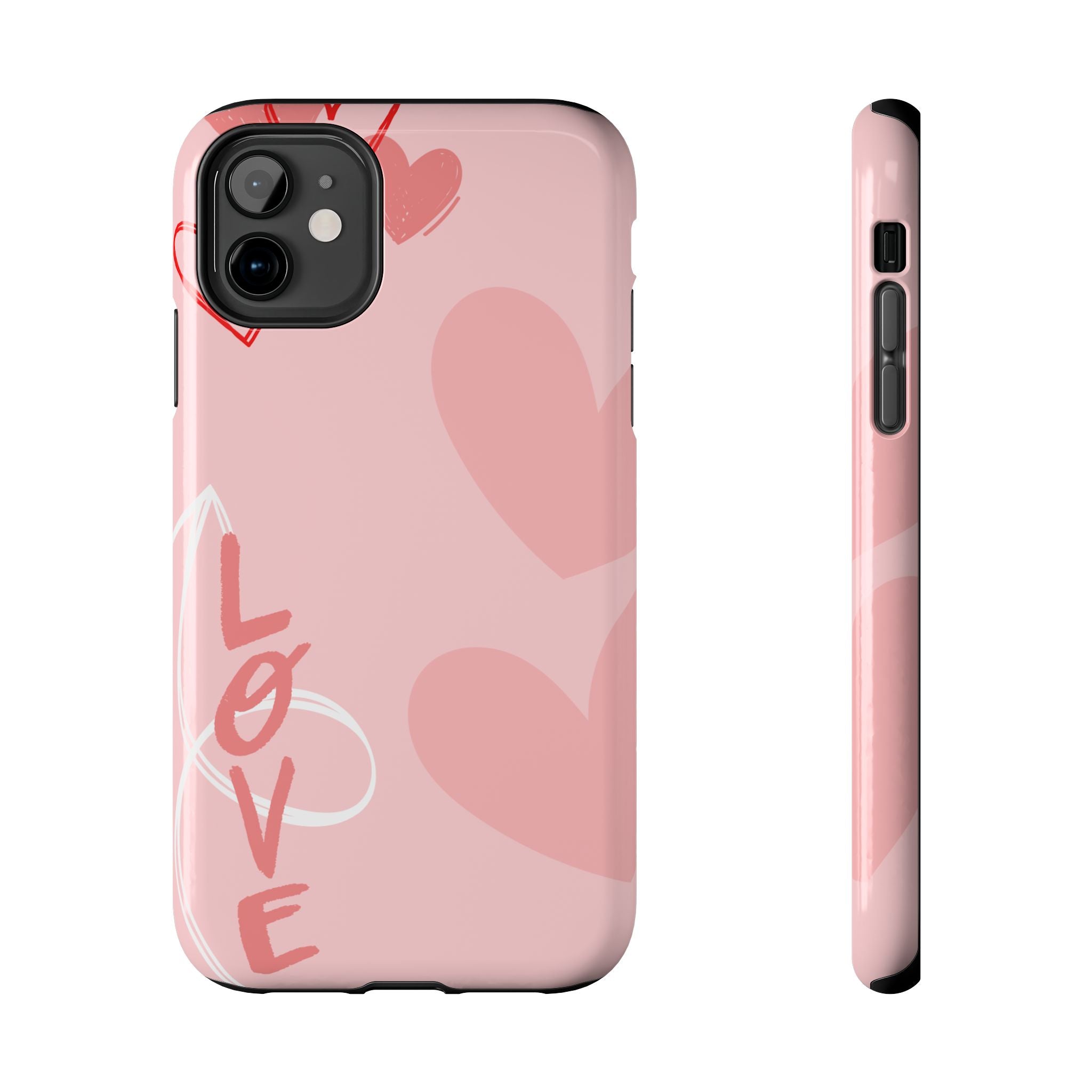 Pink Heart 'LOVE' Tough Phone Case — Protective Romantic Phone Cover