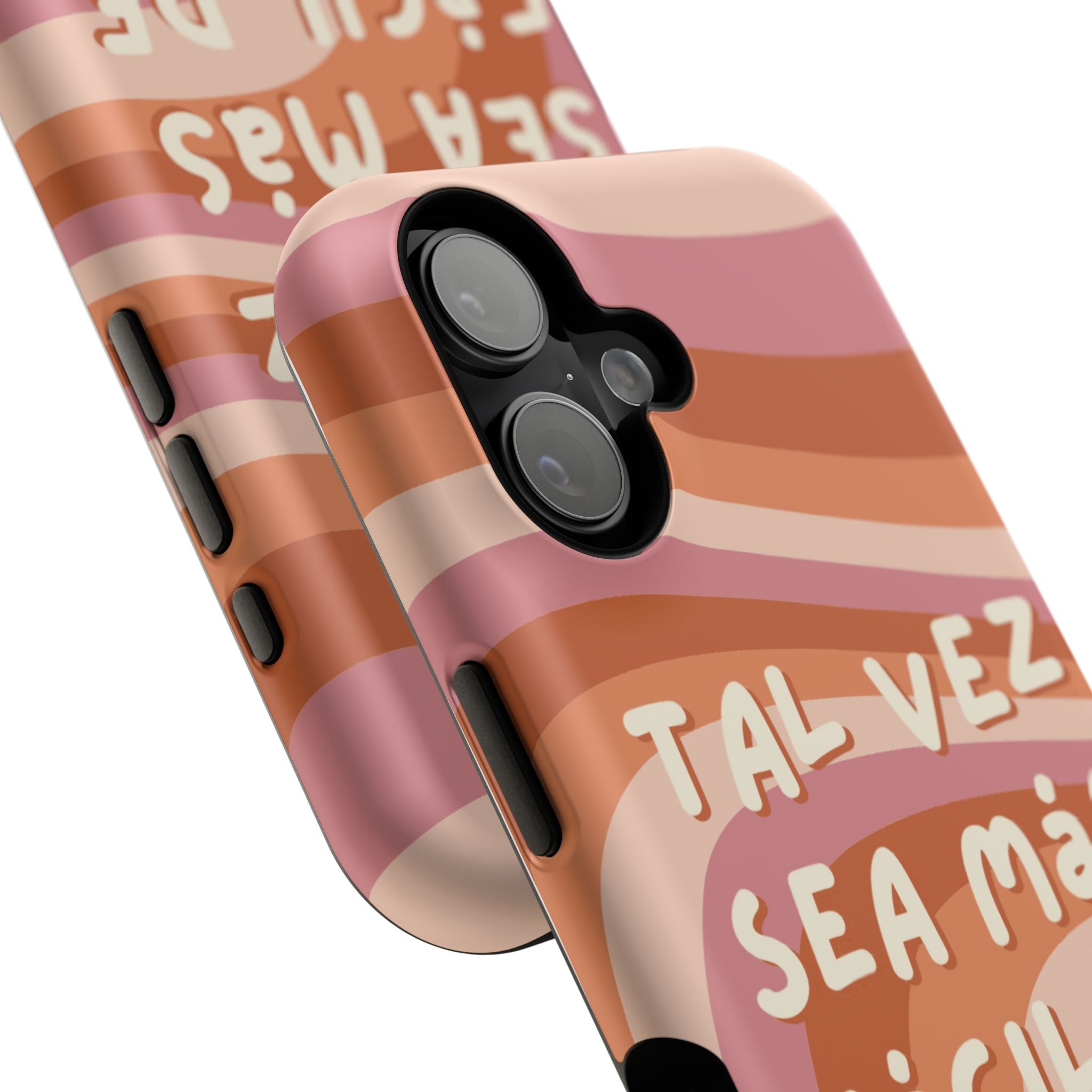 Impact-Resistant Case — "Tal vez sea más fácil de lo que crees" Retro Waves Phone Cover