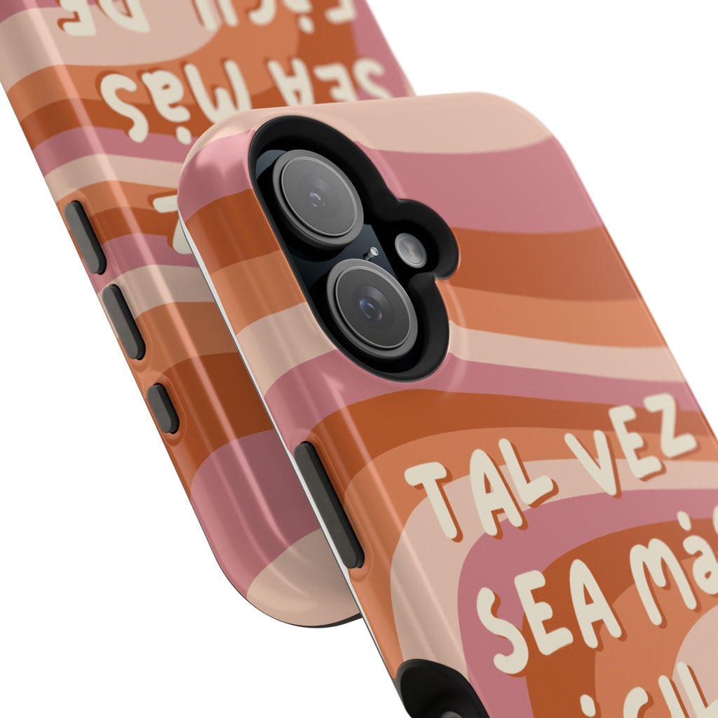 Impact-Resistant Case — "Tal vez sea más fácil de lo que crees" Retro Waves Phone Cover