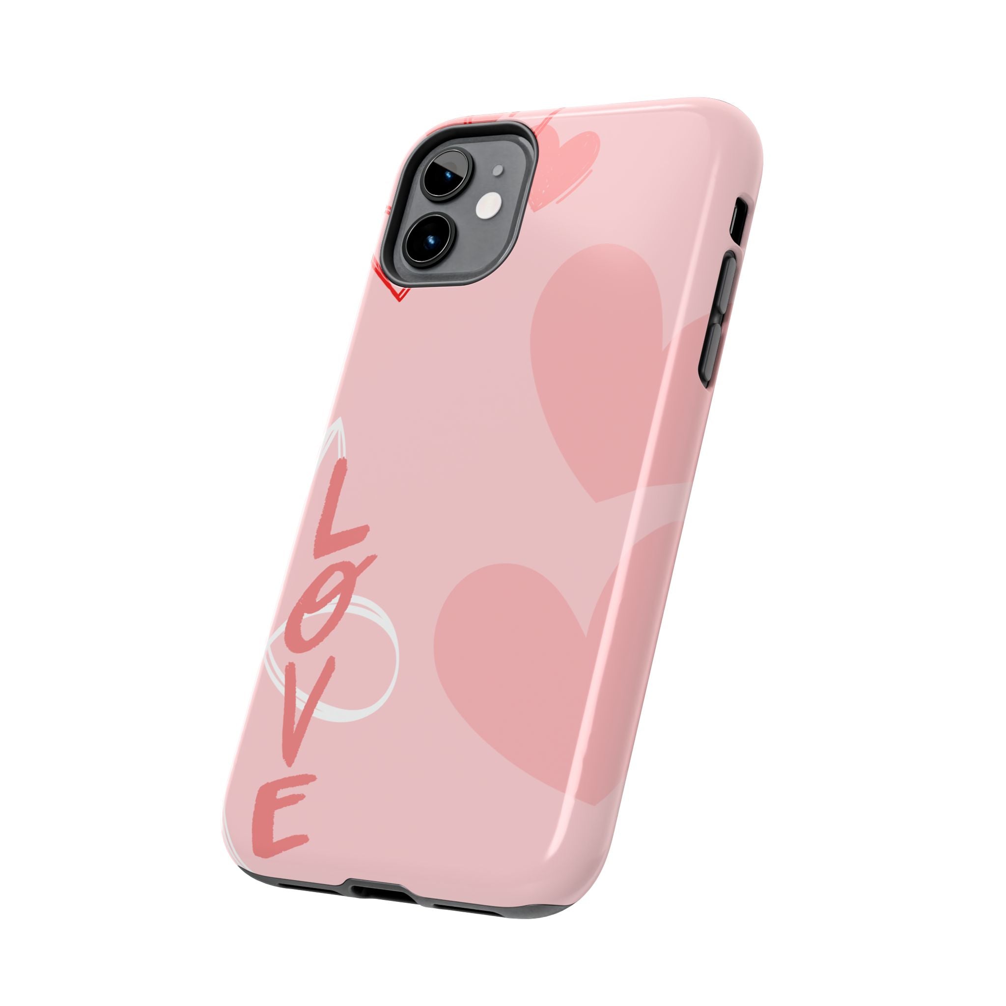 Pink Heart 'LOVE' Tough Phone Case — Protective Romantic Phone Cover