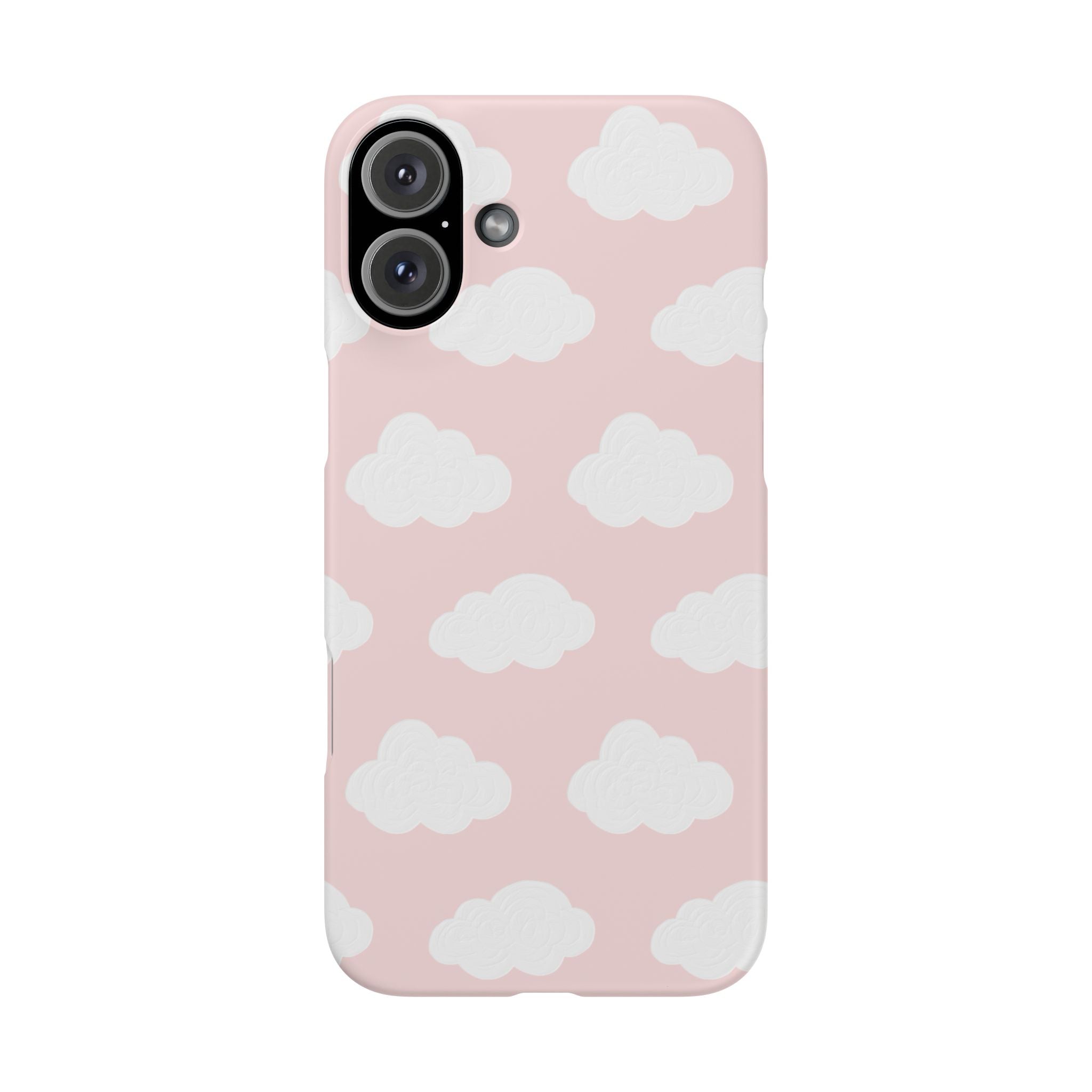 Pink Cloud Pattern Phone Case — Cute Pastel Protective Snap Case