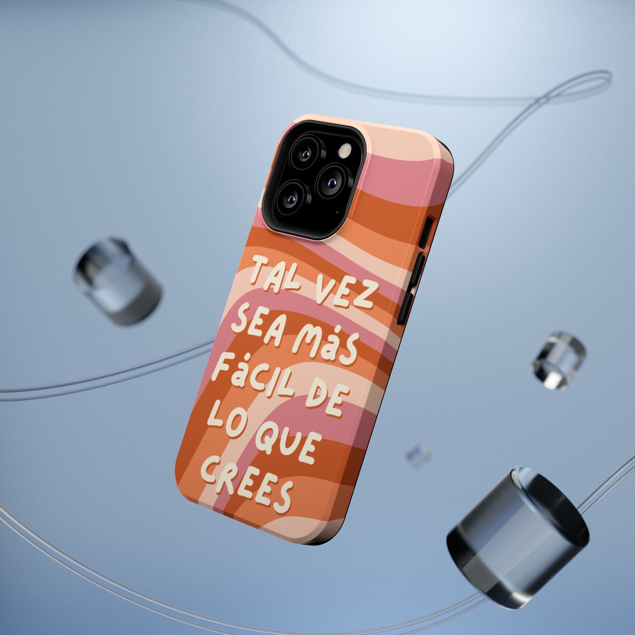 Impact-Resistant Case — "Tal vez sea más fácil de lo que crees" Retro Waves Phone Cover