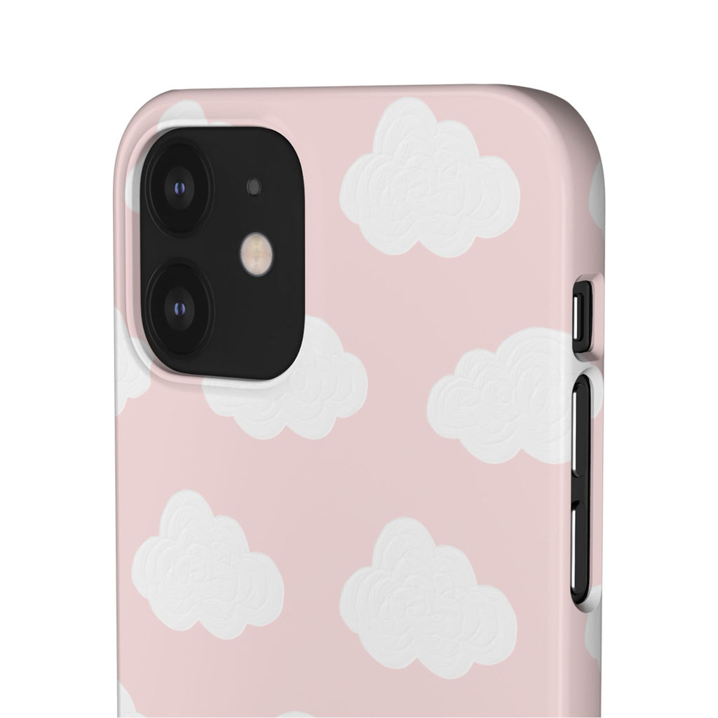 Pink Cloud Pattern Phone Case — Cute Pastel Protective Snap Case