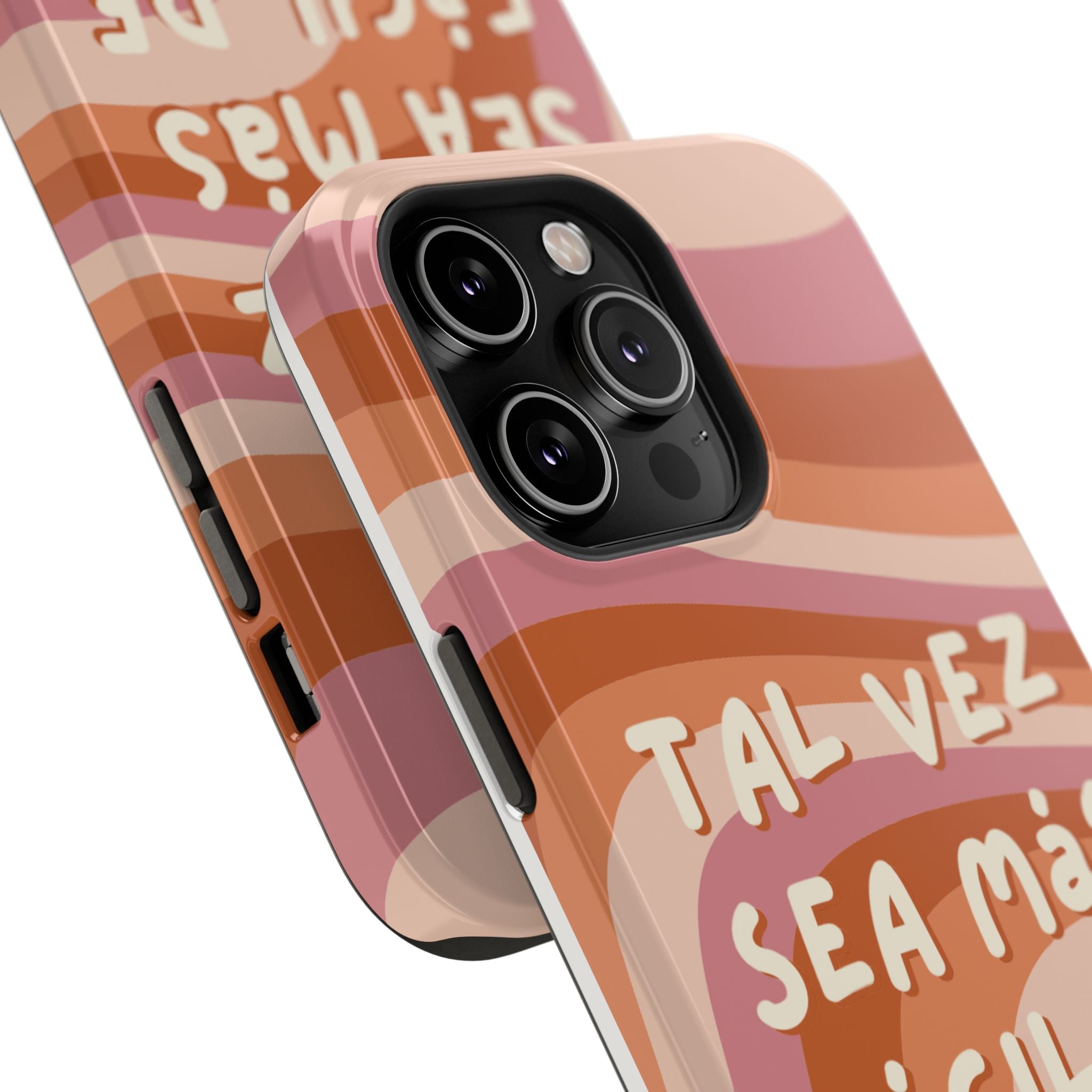 Impact-Resistant Case — "Tal vez sea más fácil de lo que crees" Retro Waves Phone Cover