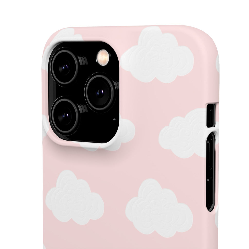 Pink Cloud Pattern Phone Case — Cute Pastel Protective Snap Case