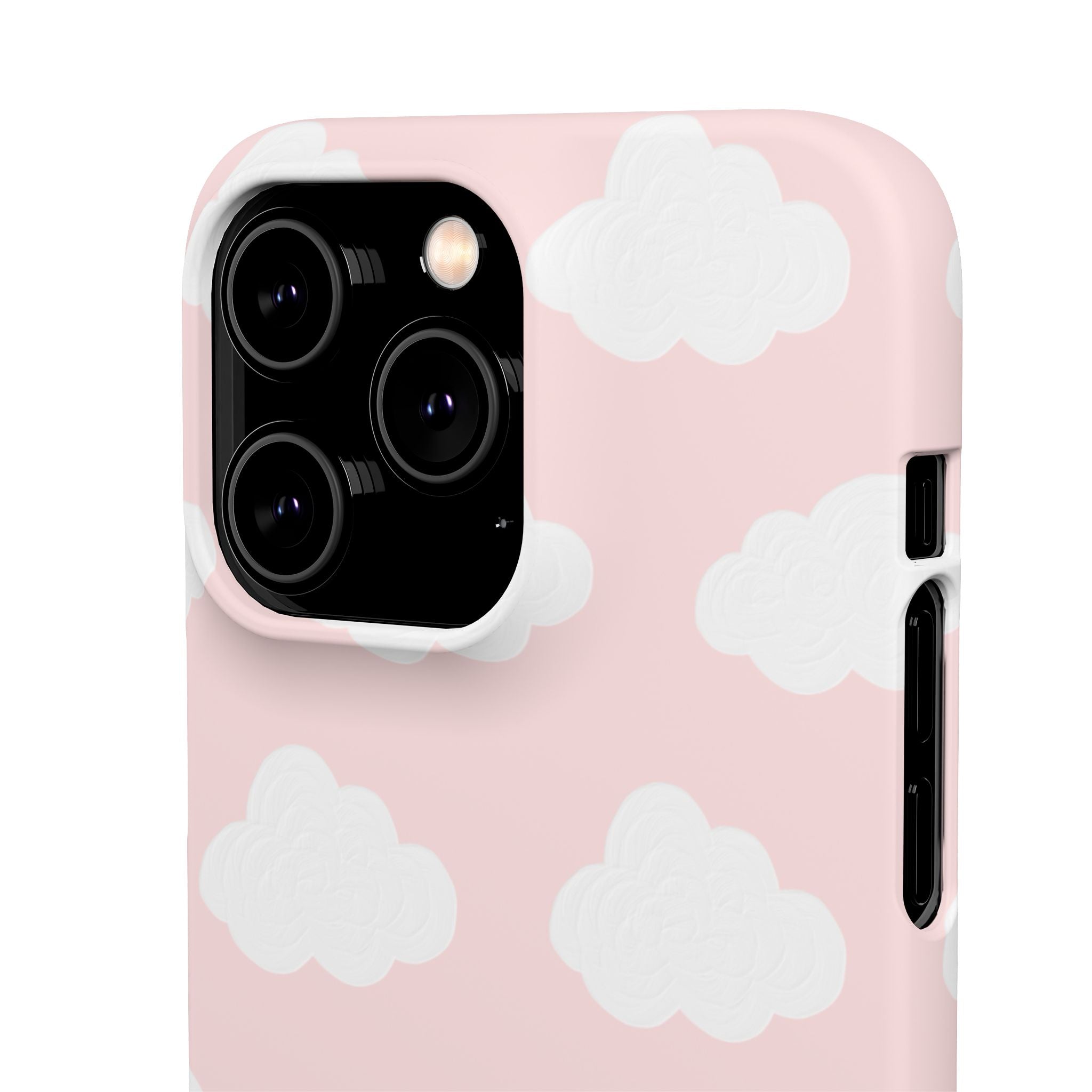 Pink Cloud Pattern Phone Case — Cute Pastel Protective Snap Case