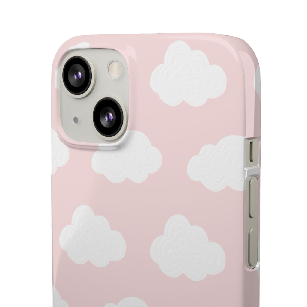 Pink Cloud Pattern Phone Case — Cute Pastel Protective Snap Case
