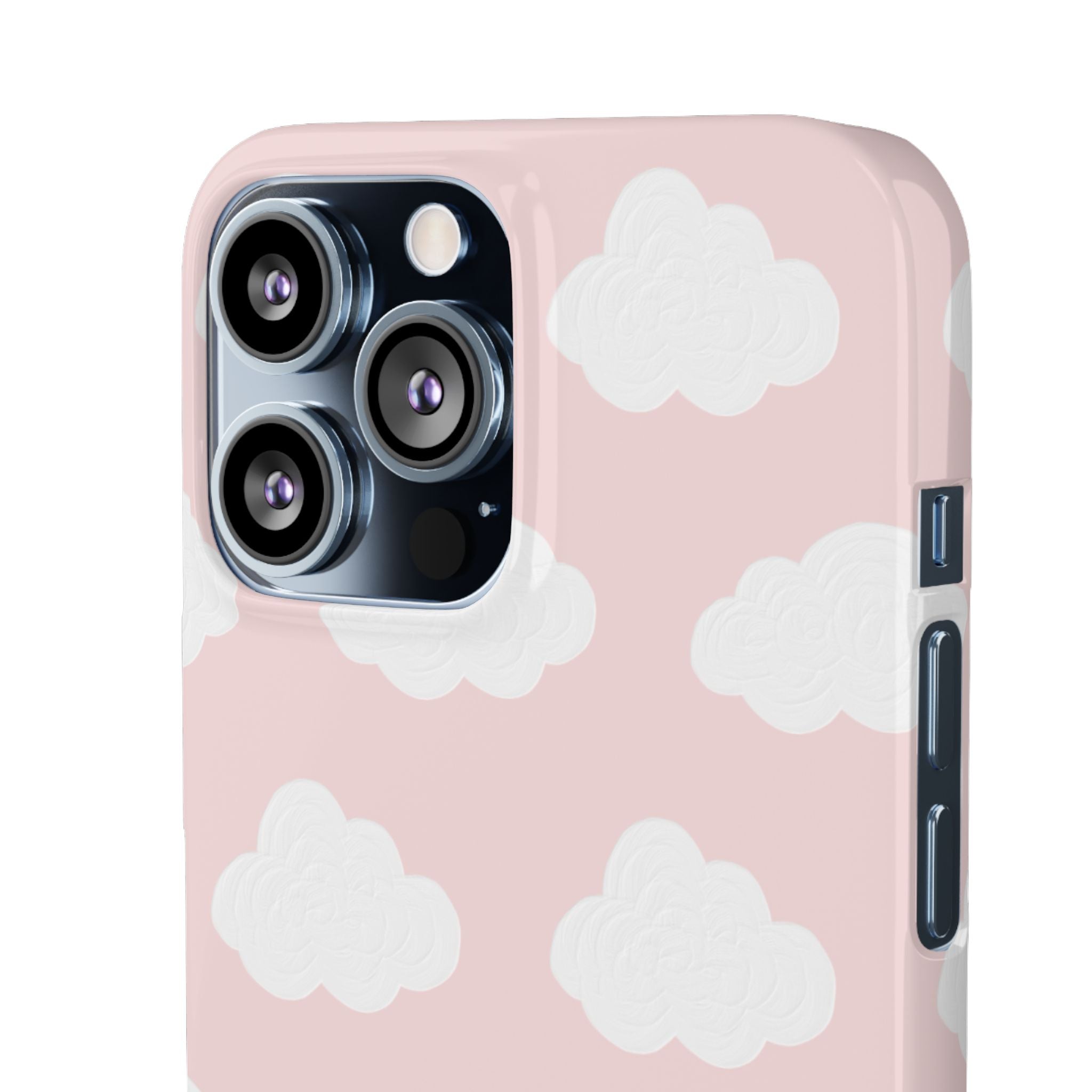 Pink Cloud Pattern Phone Case — Cute Pastel Protective Snap Case
