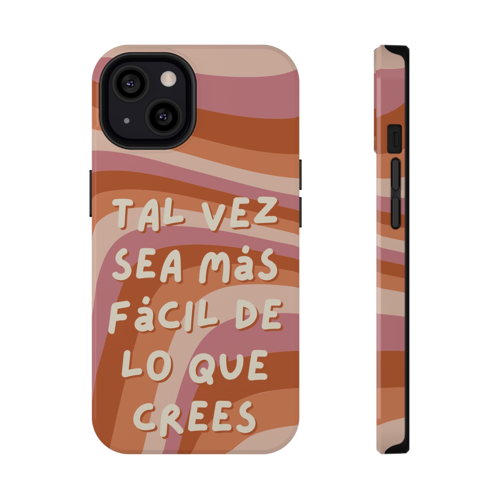 Impact-Resistant Case — "Tal vez sea más fácil de lo que crees" Retro Waves Phone Cover
