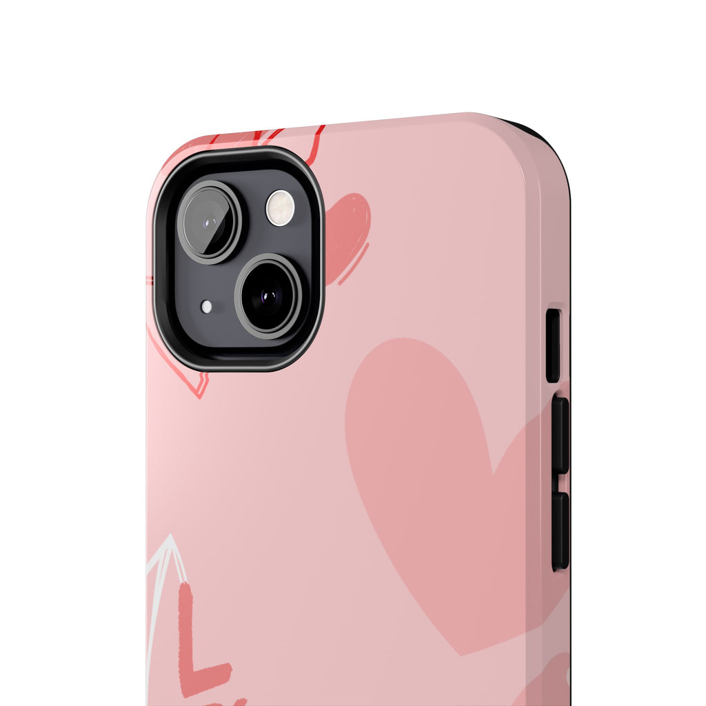 Pink Heart 'LOVE' Tough Phone Case — Protective Romantic Phone Cover