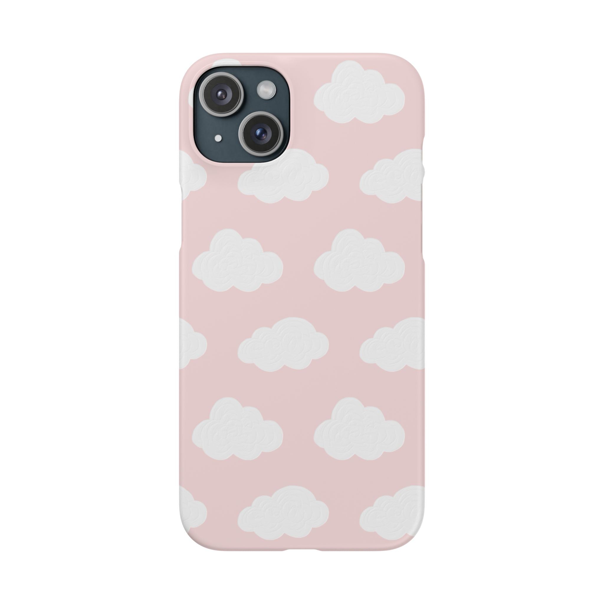 Pink Cloud Pattern Phone Case — Cute Pastel Protective Snap Case