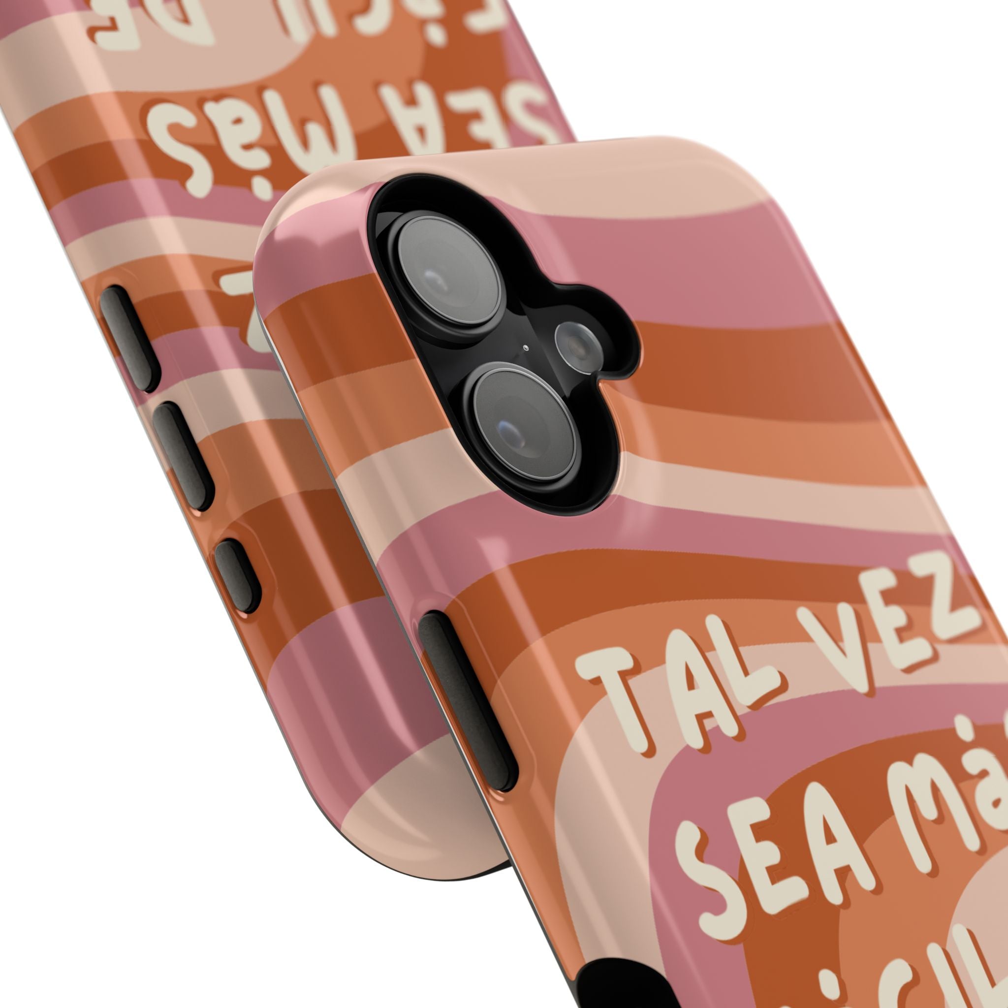 Impact-Resistant Case — "Tal vez sea más fácil de lo que crees" Retro Waves Phone Cover