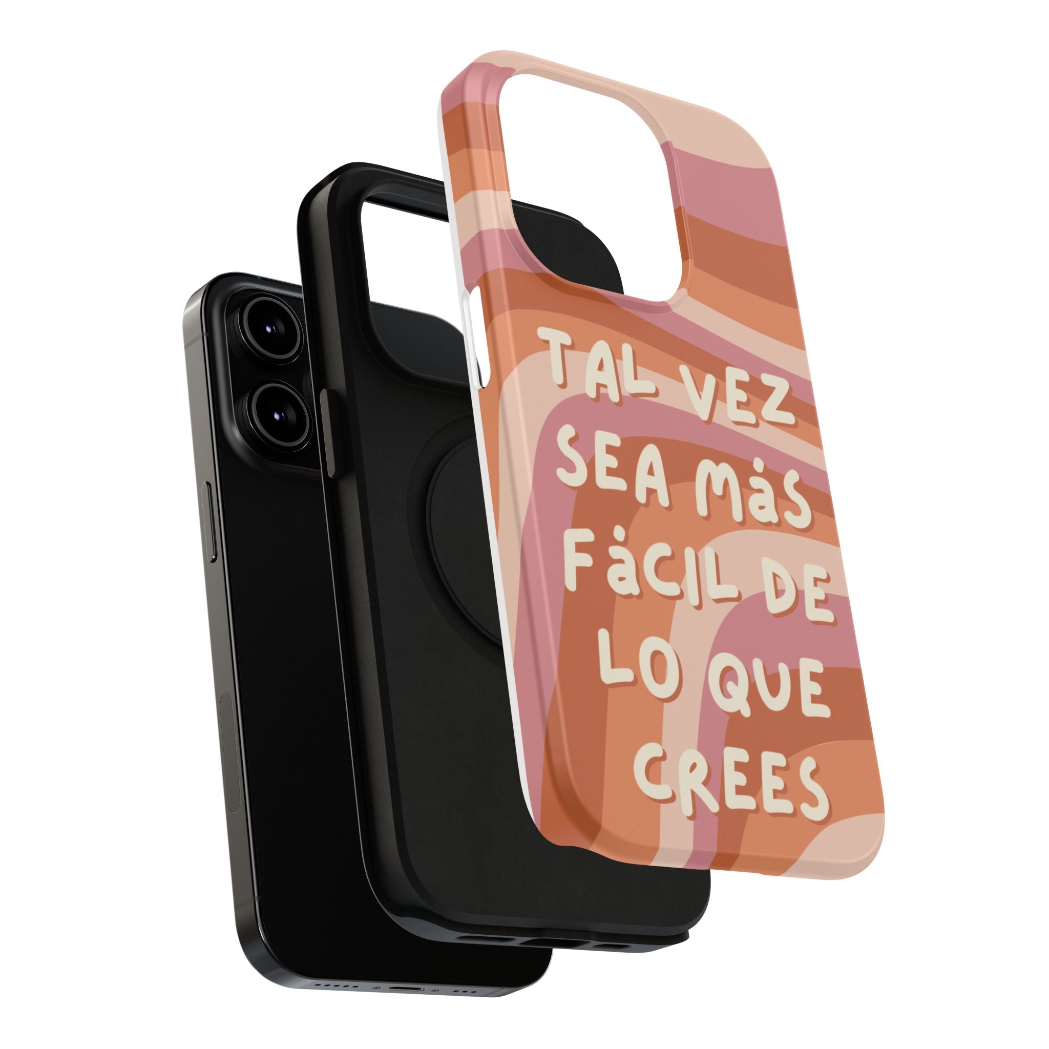 Impact-Resistant Case — "Tal vez sea más fácil de lo que crees" Retro Waves Phone Cover