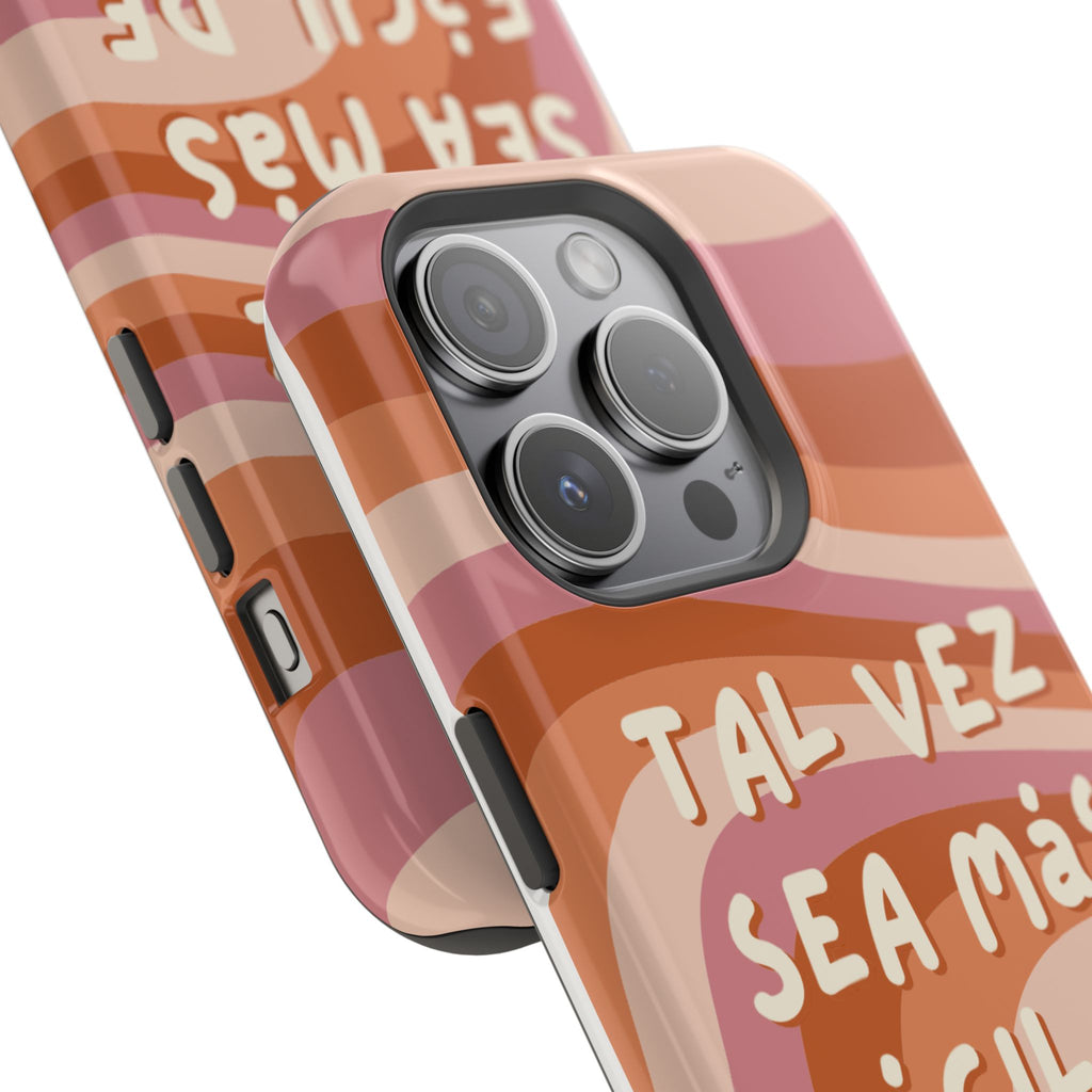 Impact-Resistant Case — "Tal vez sea más fácil de lo que crees" Retro Waves Phone Cover