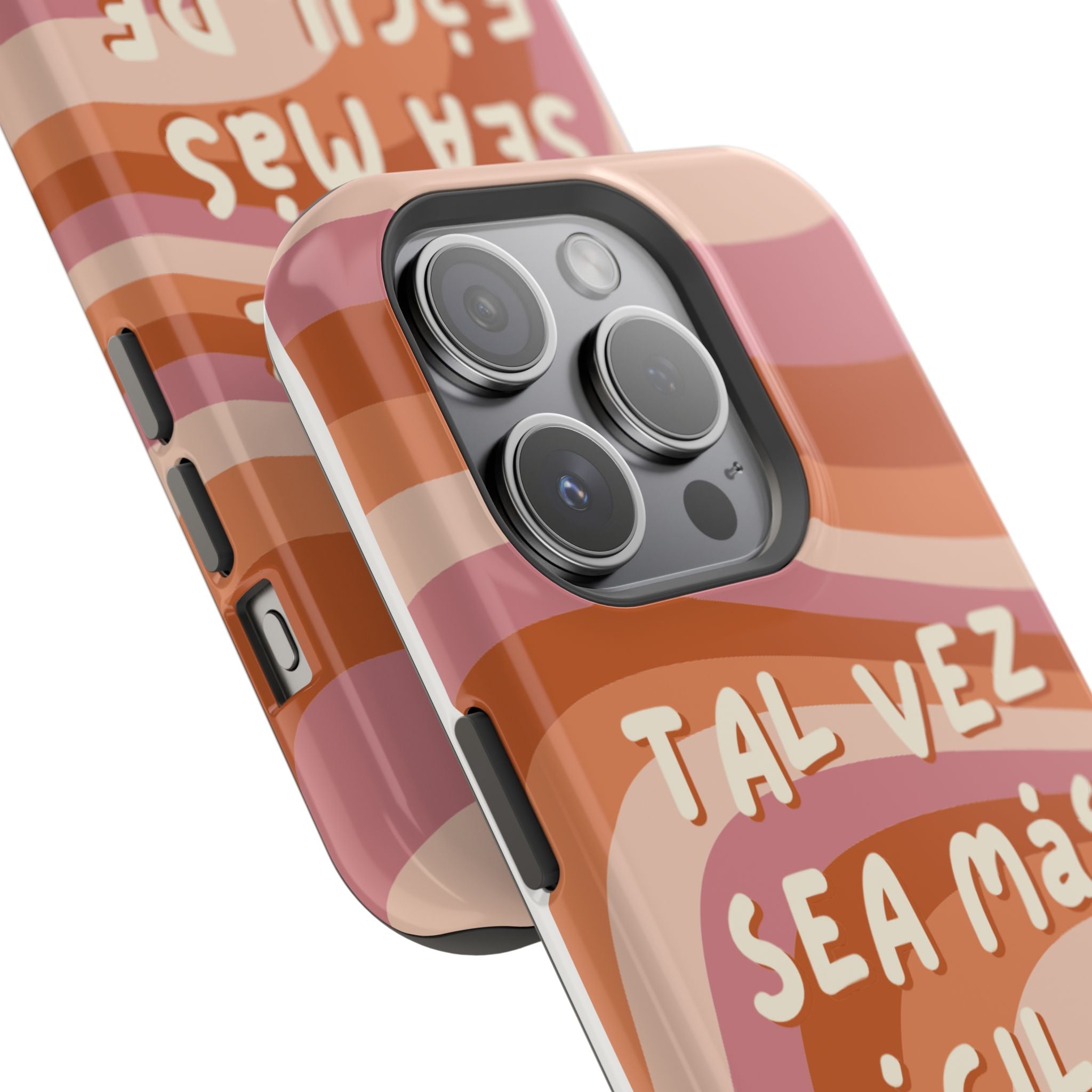 Impact-Resistant Case — "Tal vez sea más fácil de lo que crees" Retro Waves Phone Cover