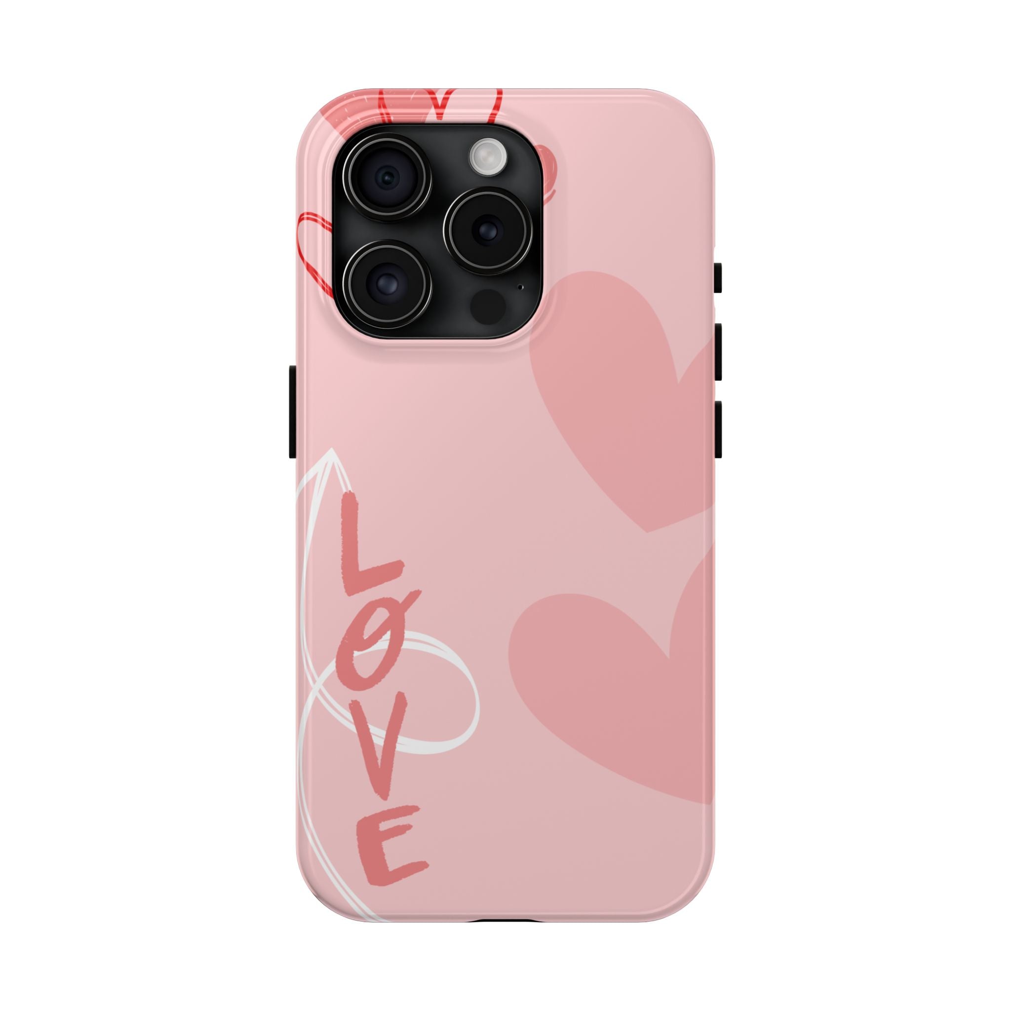 Pink Heart 'LOVE' Tough Phone Case — Protective Romantic Phone Cover