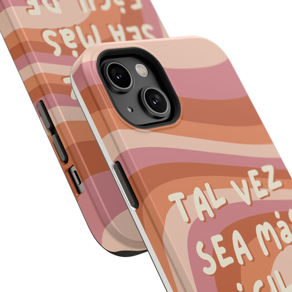Impact-Resistant Case — "Tal vez sea más fácil de lo que crees" Retro Waves Phone Cover