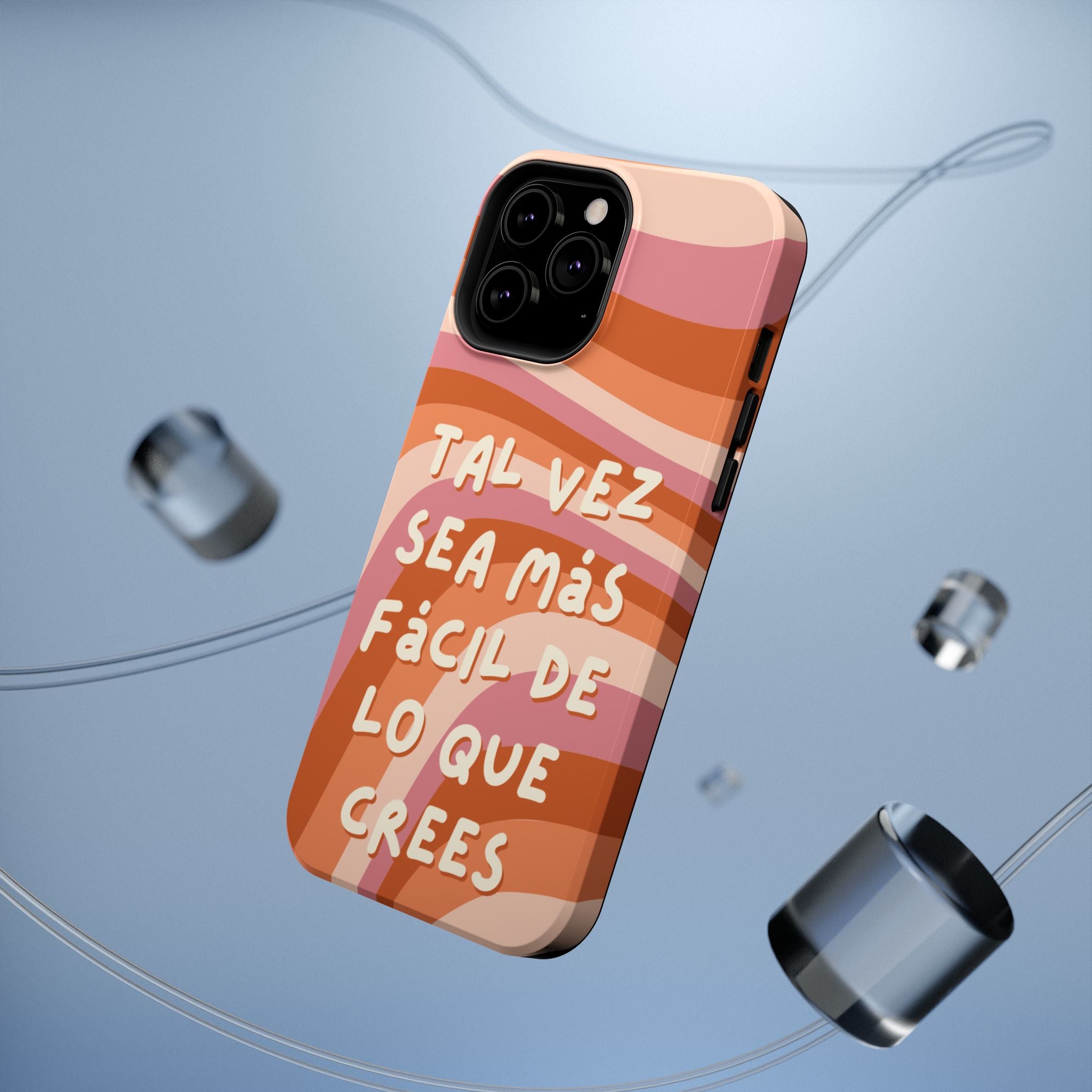 Impact-Resistant Case — "Tal vez sea más fácil de lo que crees" Retro Waves Phone Cover