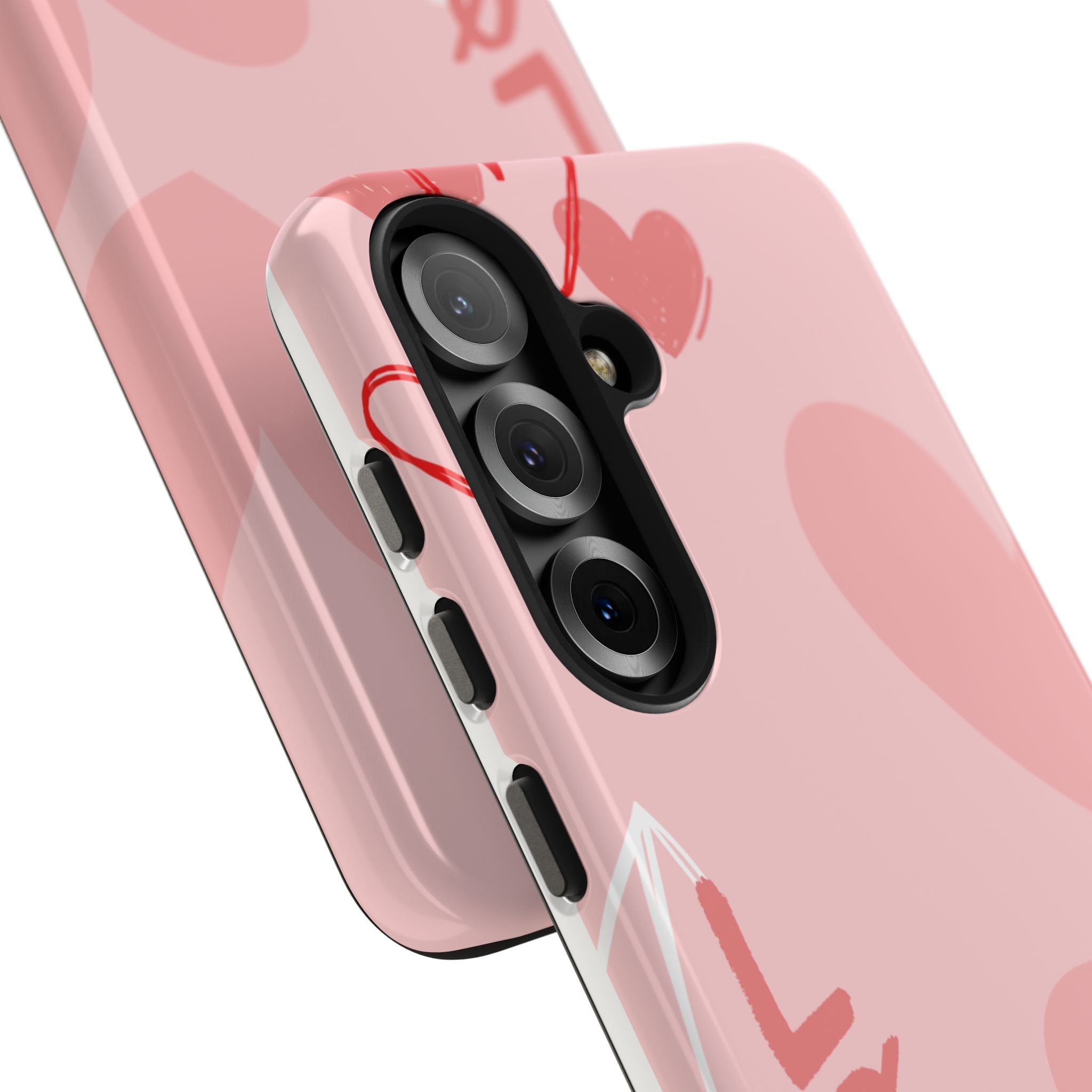 Pink Heart 'LOVE' Tough Phone Case — Protective Romantic Phone Cover