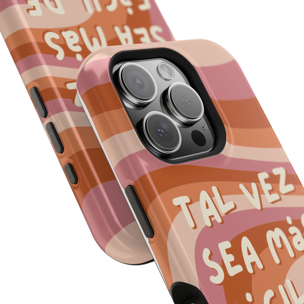 Impact-Resistant Case — "Tal vez sea más fácil de lo que crees" Retro Waves Phone Cover