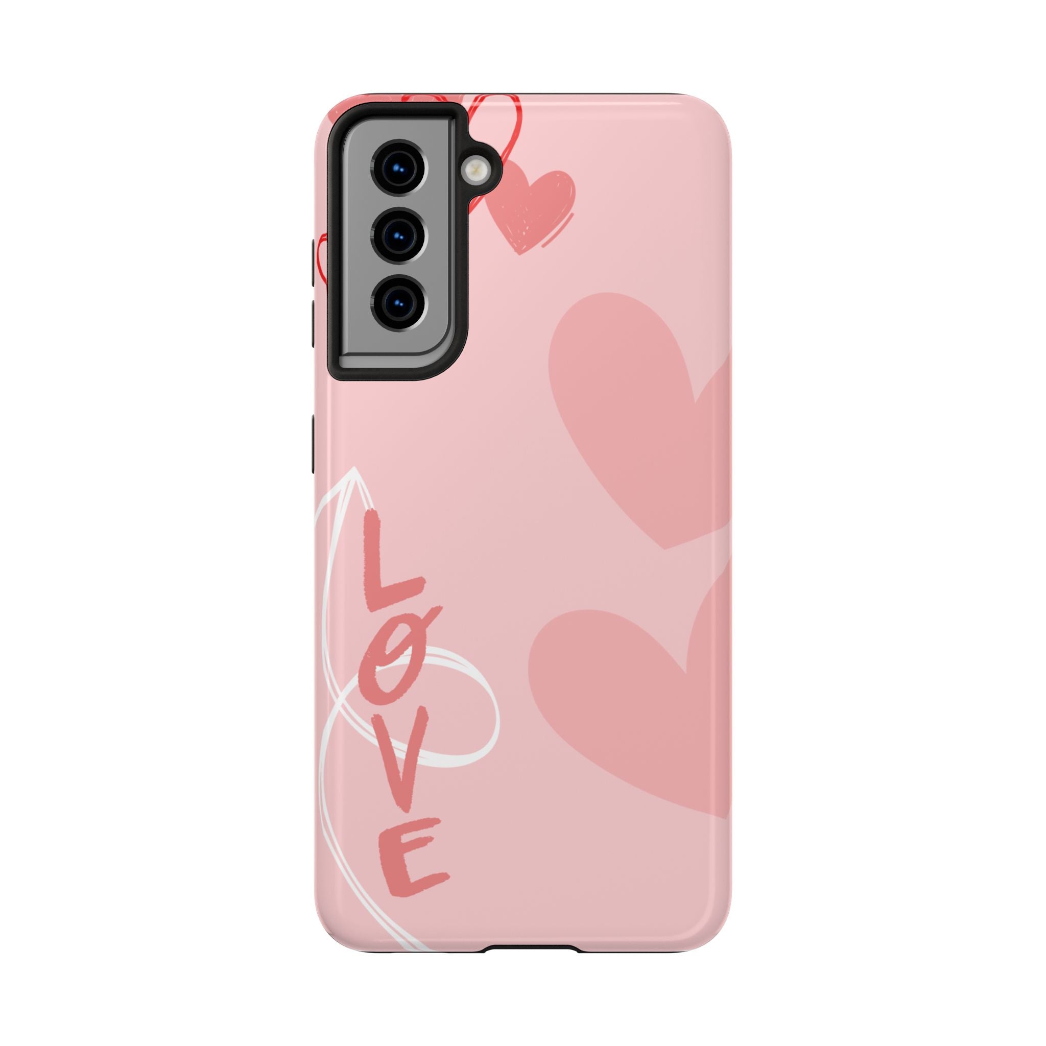 Pink Heart 'LOVE' Tough Phone Case — Protective Romantic Phone Cover