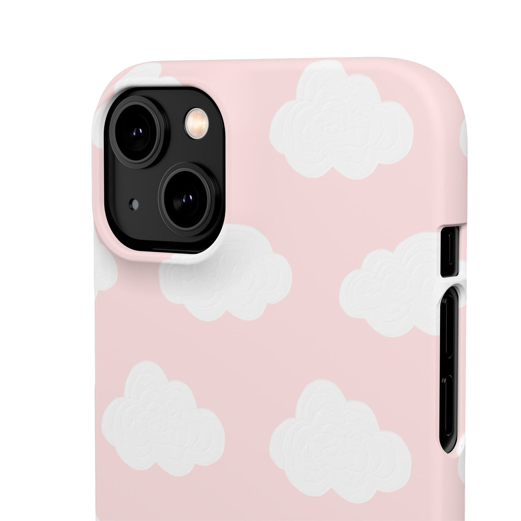 Pink Cloud Pattern Phone Case — Cute Pastel Protective Snap Case