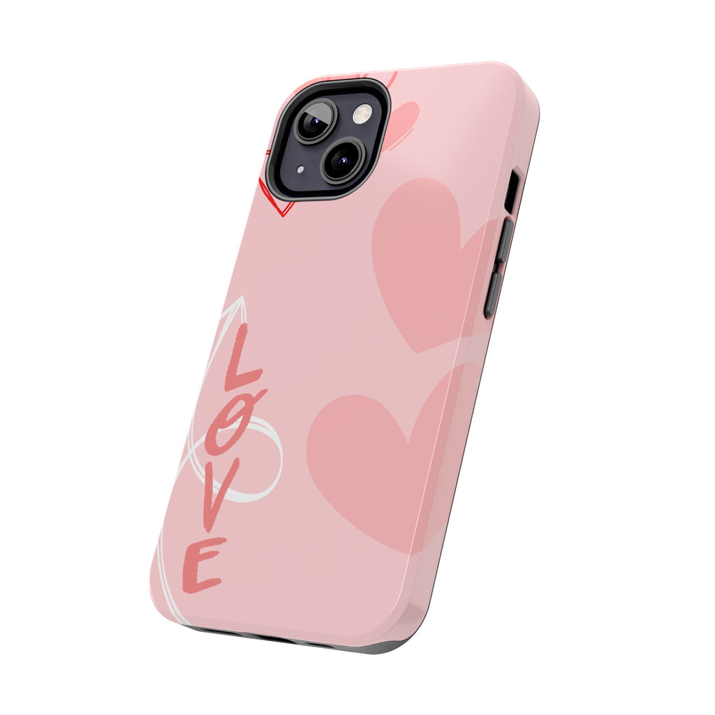 Pink Heart 'LOVE' Tough Phone Case — Protective Romantic Phone Cover