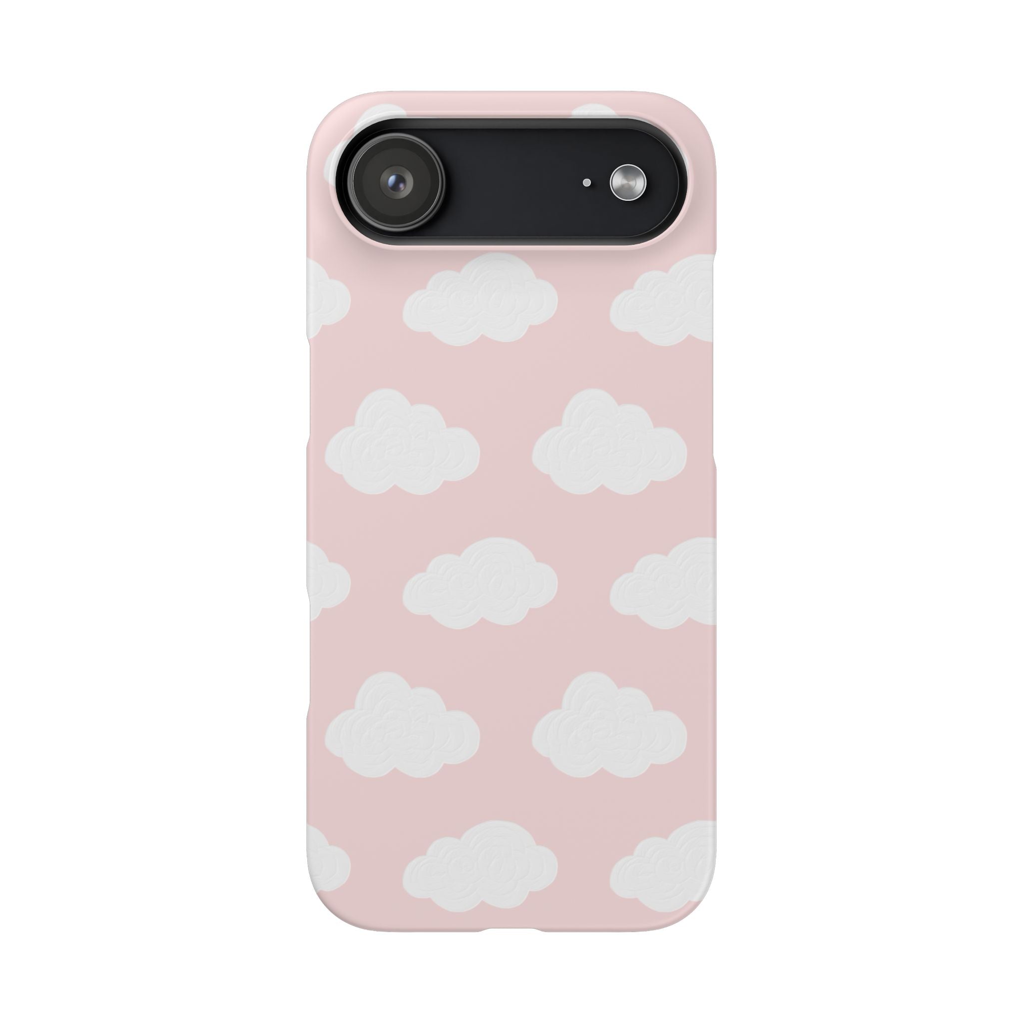 Pink Cloud Pattern Phone Case — Cute Pastel Protective Snap Case