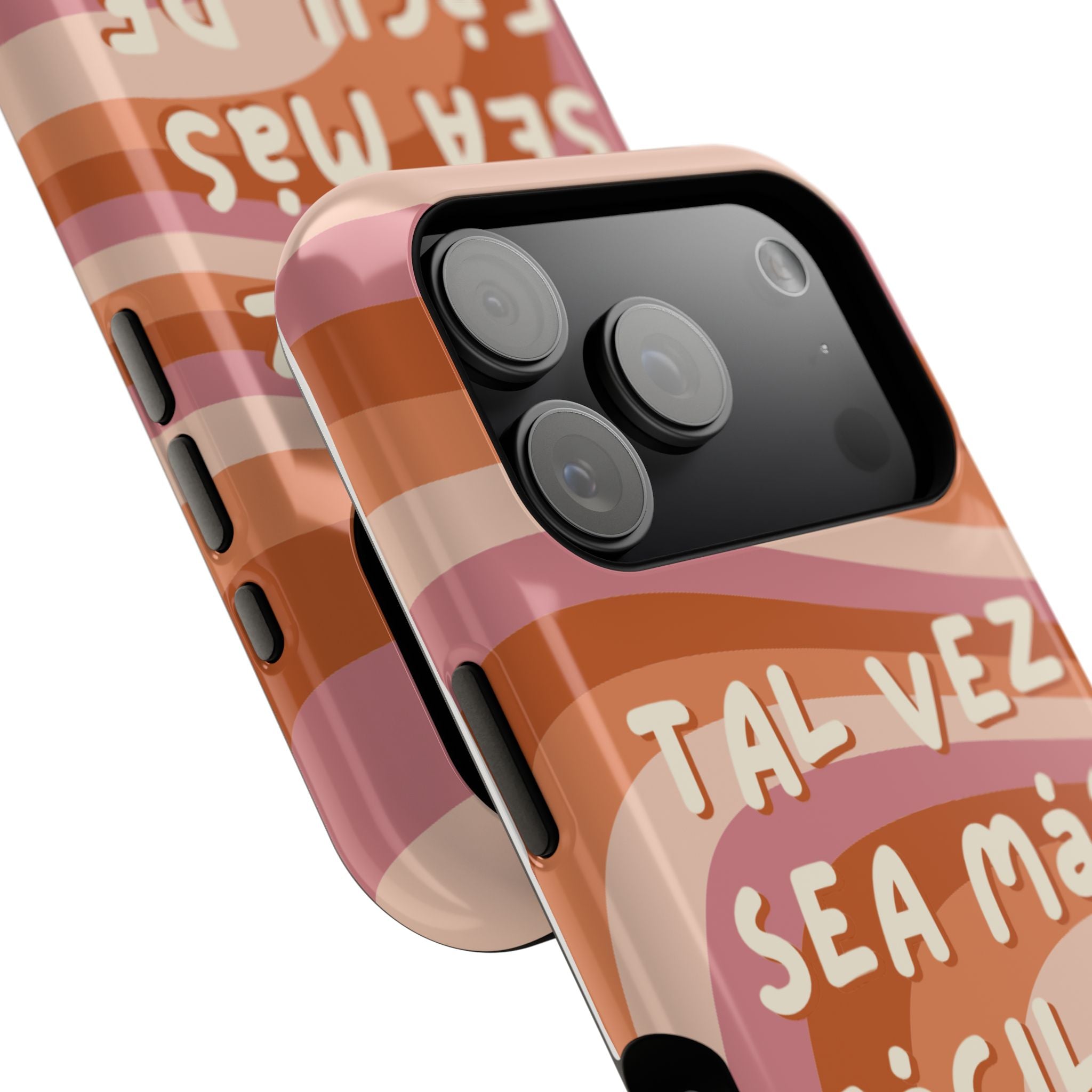 Impact-Resistant Case — "Tal vez sea más fácil de lo que crees" Retro Waves Phone Cover