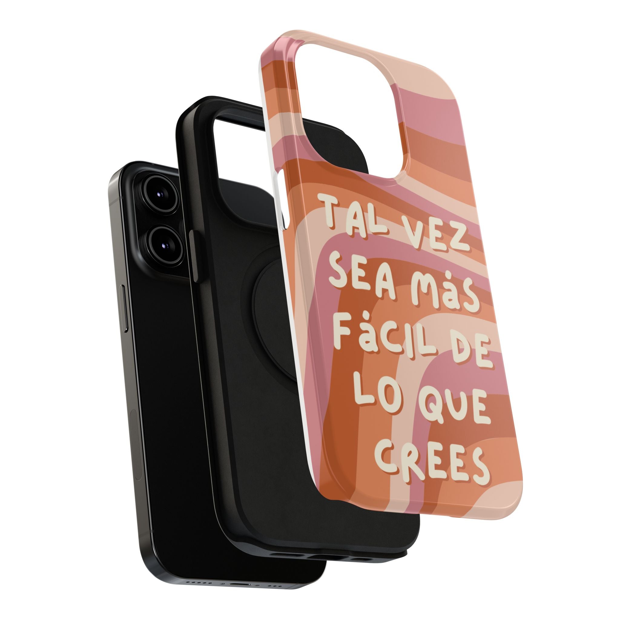 Impact-Resistant Case — "Tal vez sea más fácil de lo que crees" Retro Waves Phone Cover