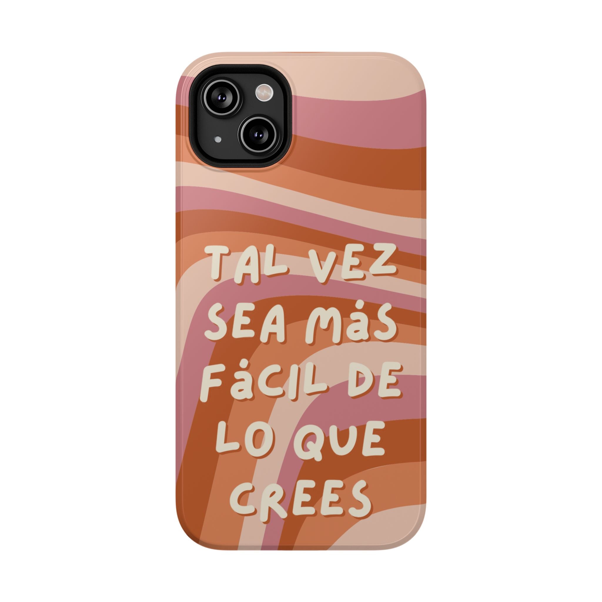 Impact-Resistant Case — "Tal vez sea más fácil de lo que crees" Retro Waves Phone Cover