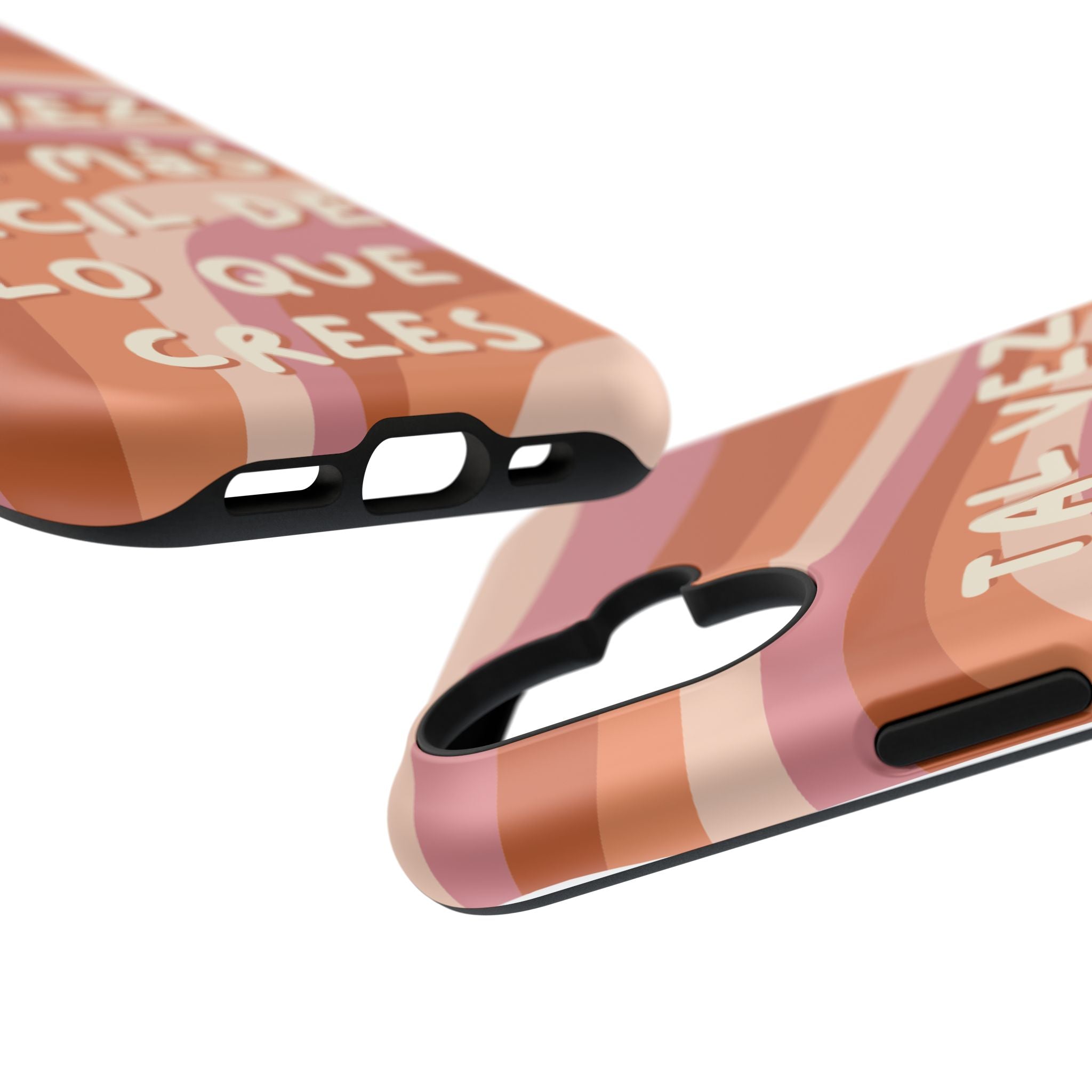 Impact-Resistant Case — "Tal vez sea más fácil de lo que crees" Retro Waves Phone Cover