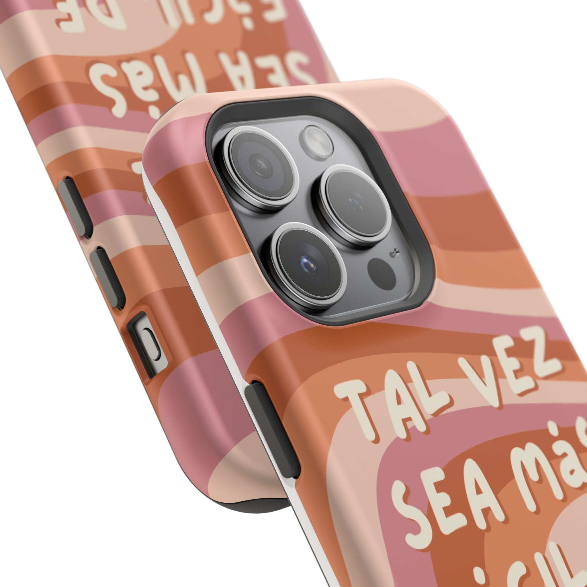 Impact-Resistant Case — "Tal vez sea más fácil de lo que crees" Retro Waves Phone Cover