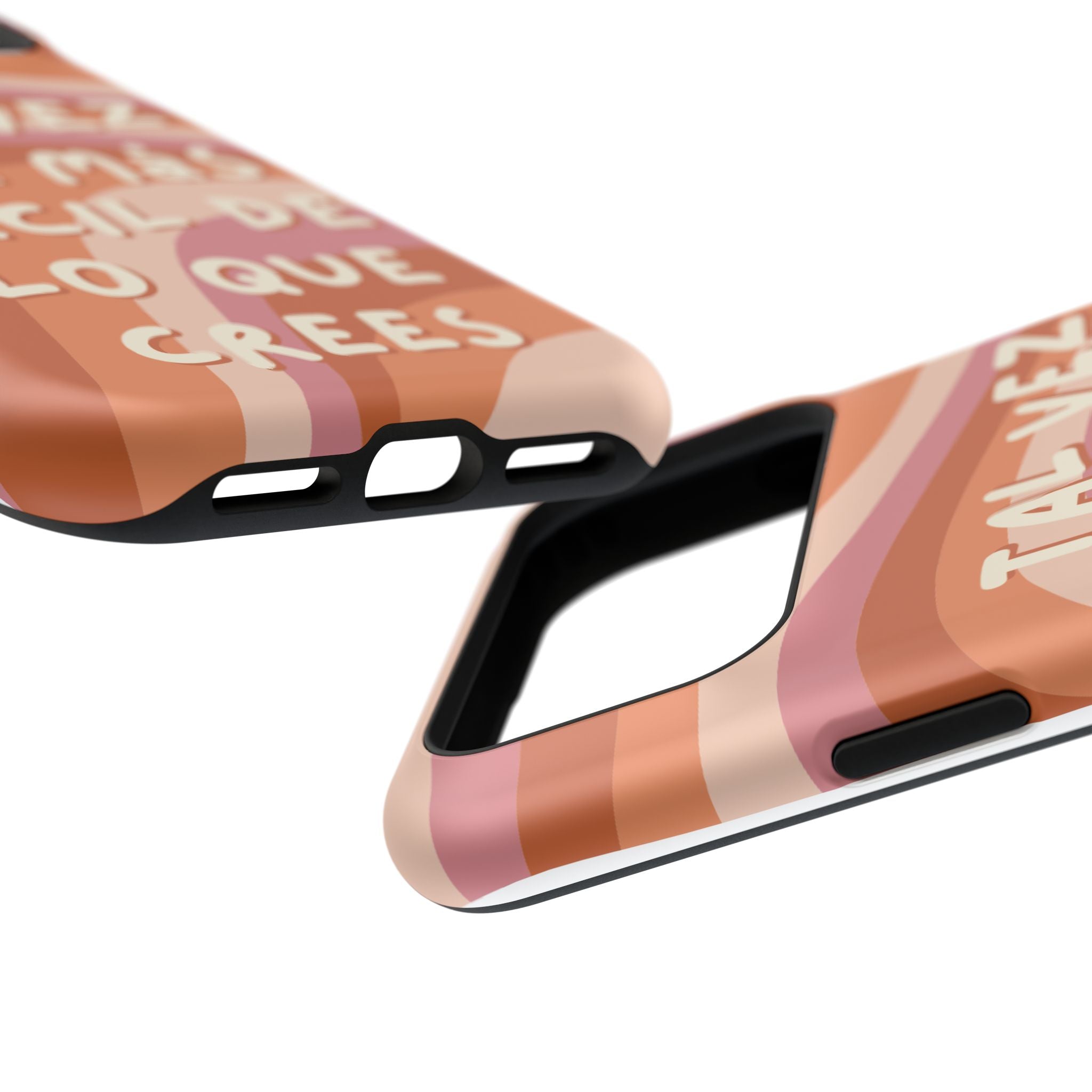 Impact-Resistant Case — "Tal vez sea más fácil de lo que crees" Retro Waves Phone Cover