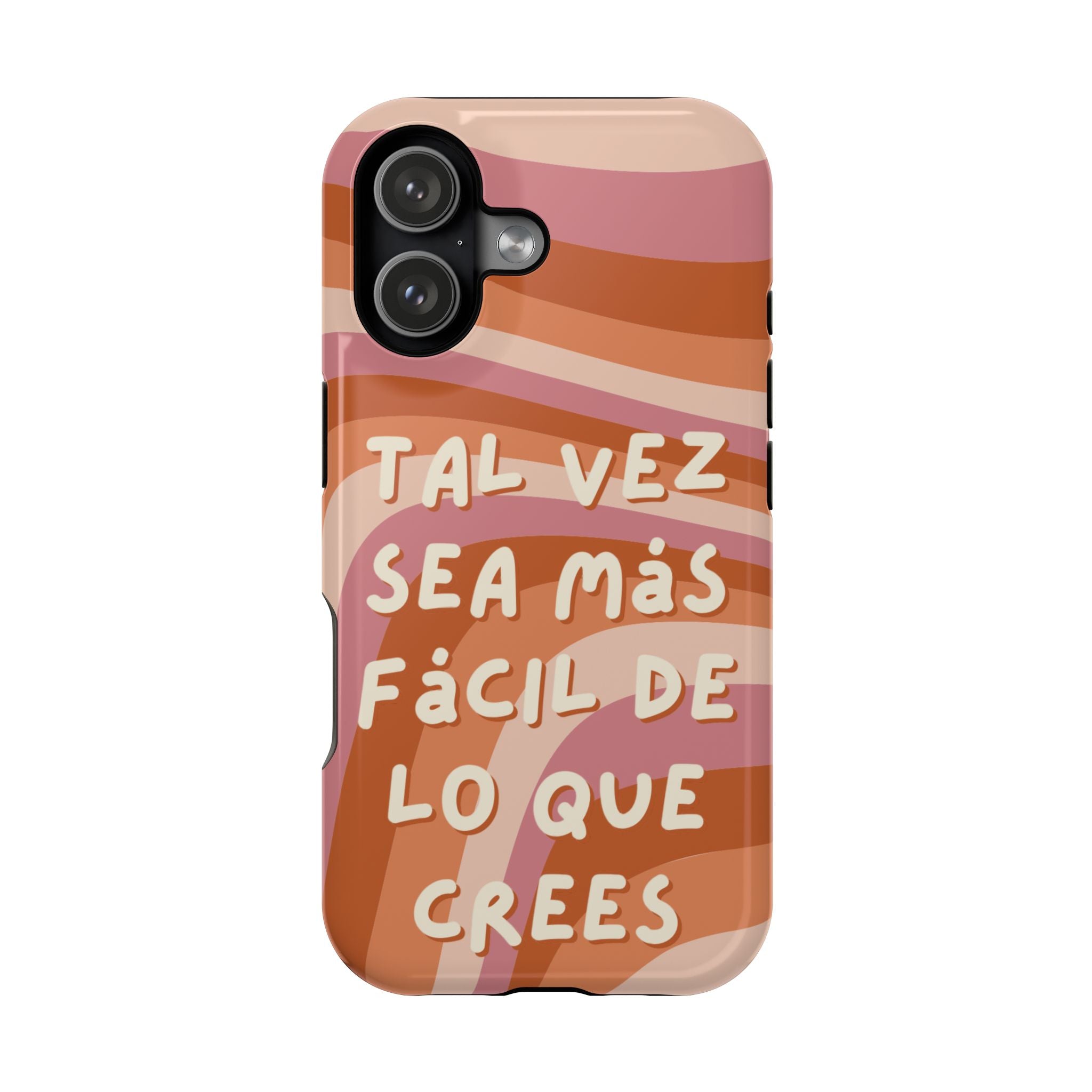 Impact-Resistant Case — "Tal vez sea más fácil de lo que crees" Retro Waves Phone Cover