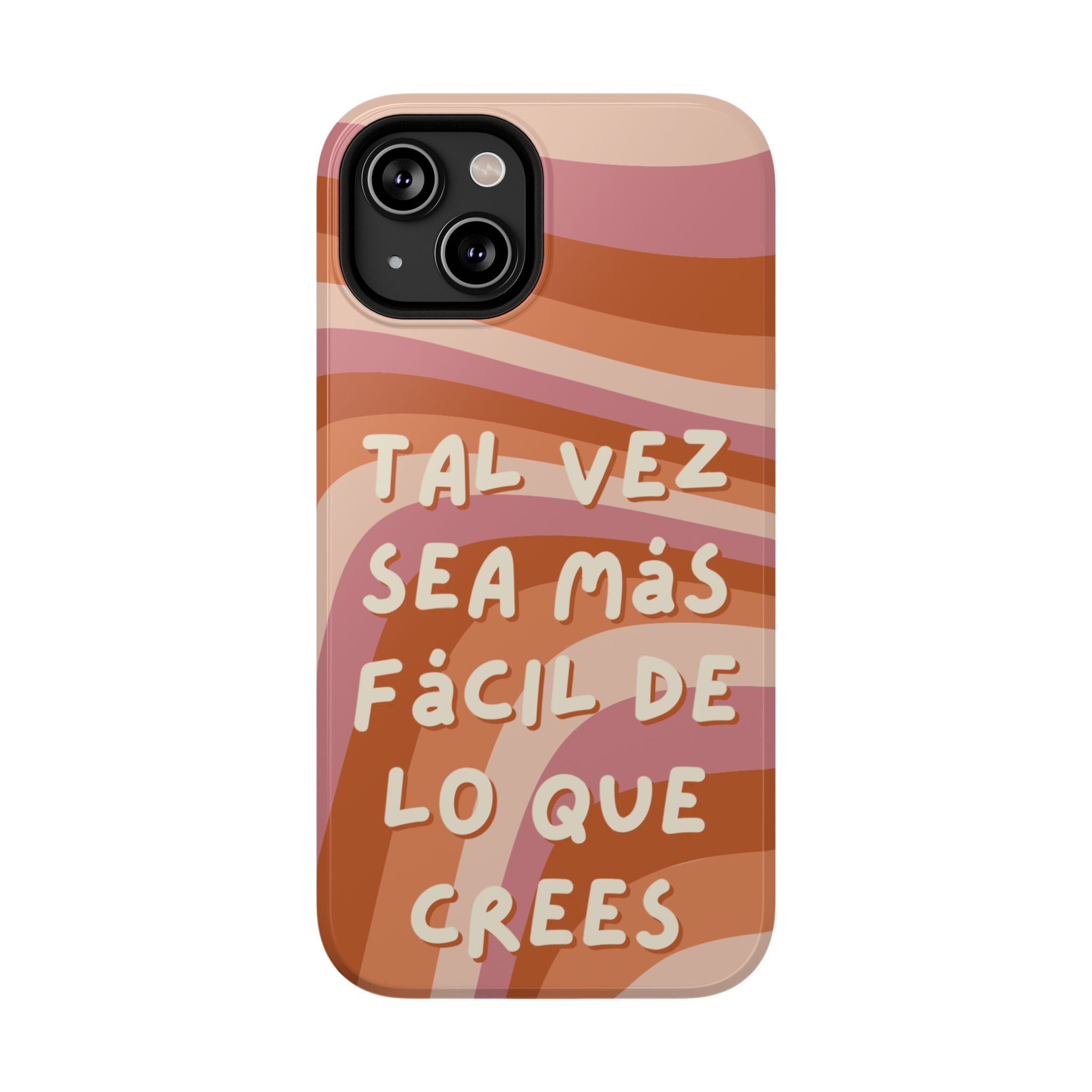 Impact-Resistant Case — "Tal vez sea más fácil de lo que crees" Retro Waves Phone Cover