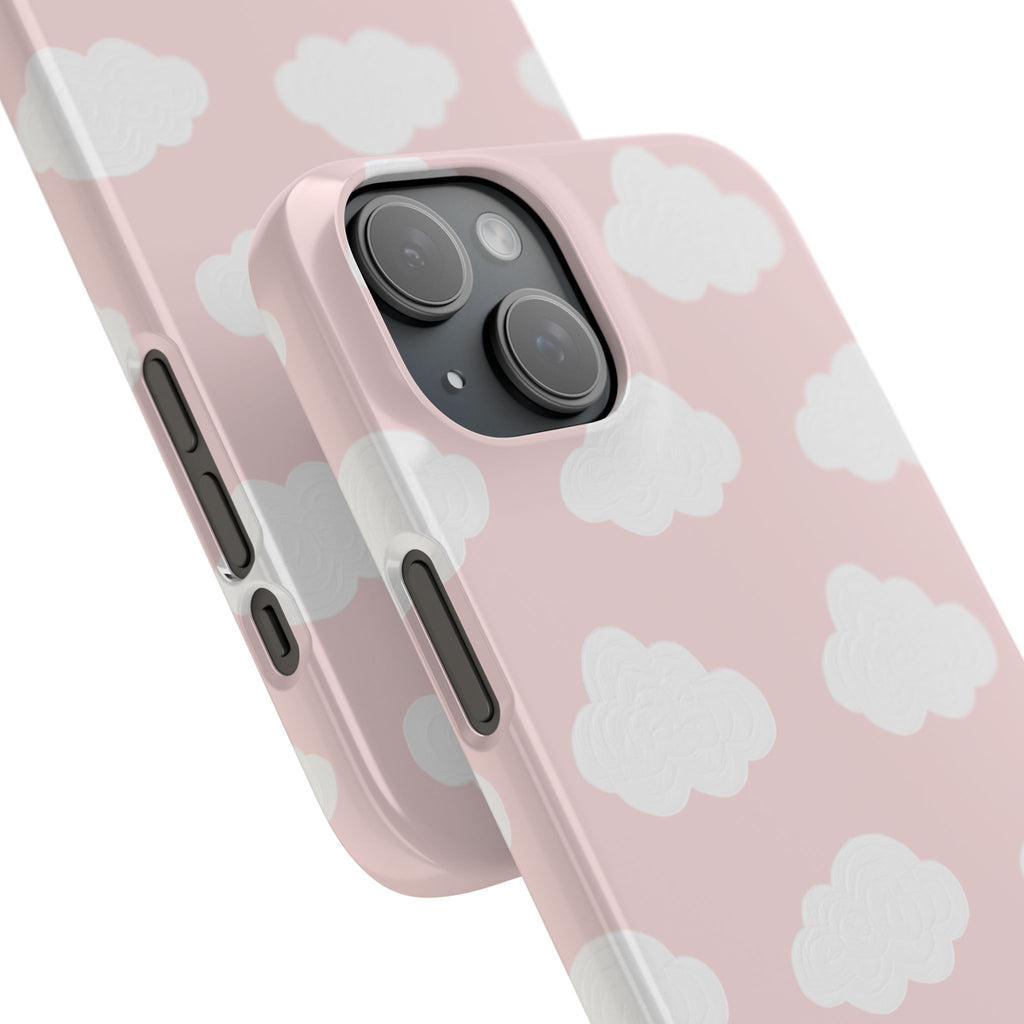 Pink Cloud Pattern Phone Case — Cute Pastel Protective Snap Case