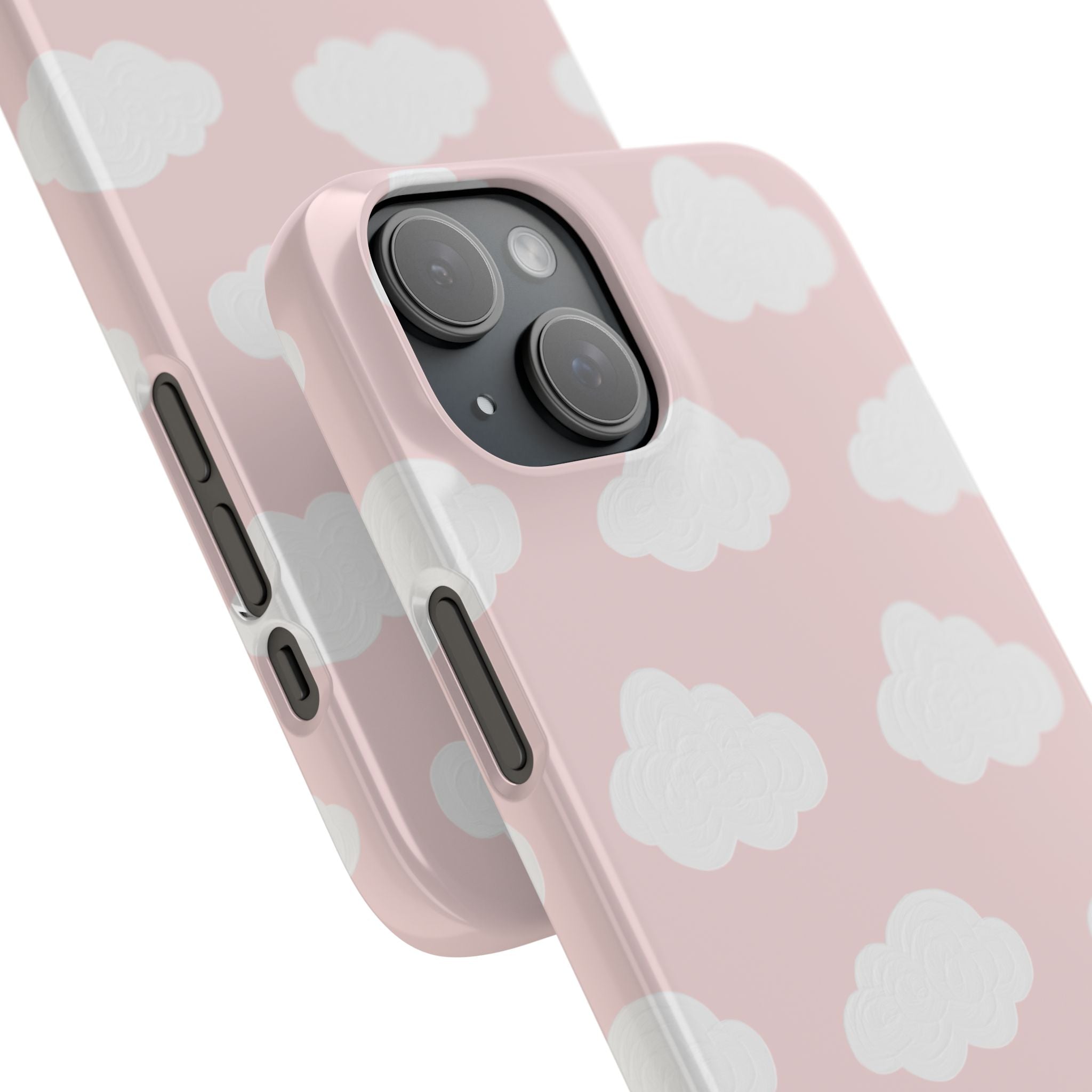 Pink Cloud Pattern Phone Case — Cute Pastel Protective Snap Case