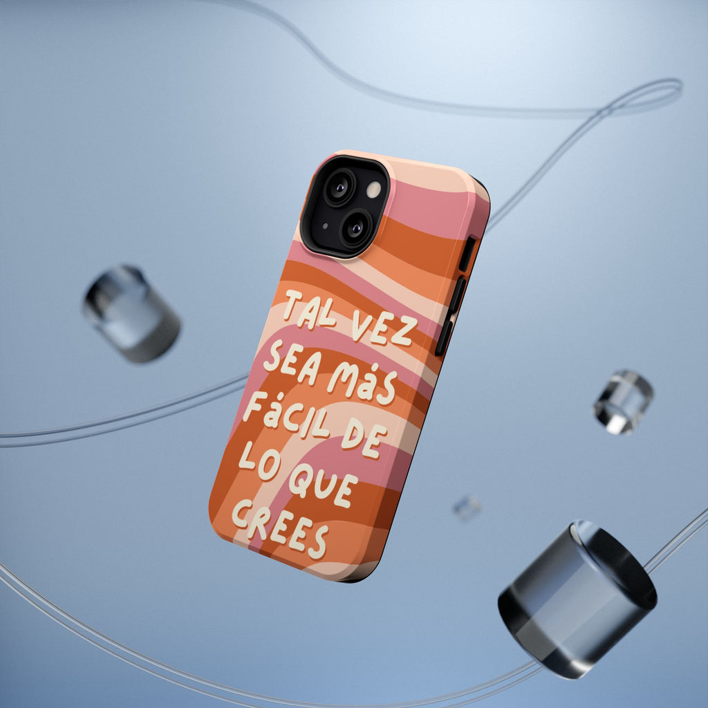 Impact-Resistant Case — "Tal vez sea más fácil de lo que crees" Retro Waves Phone Cover