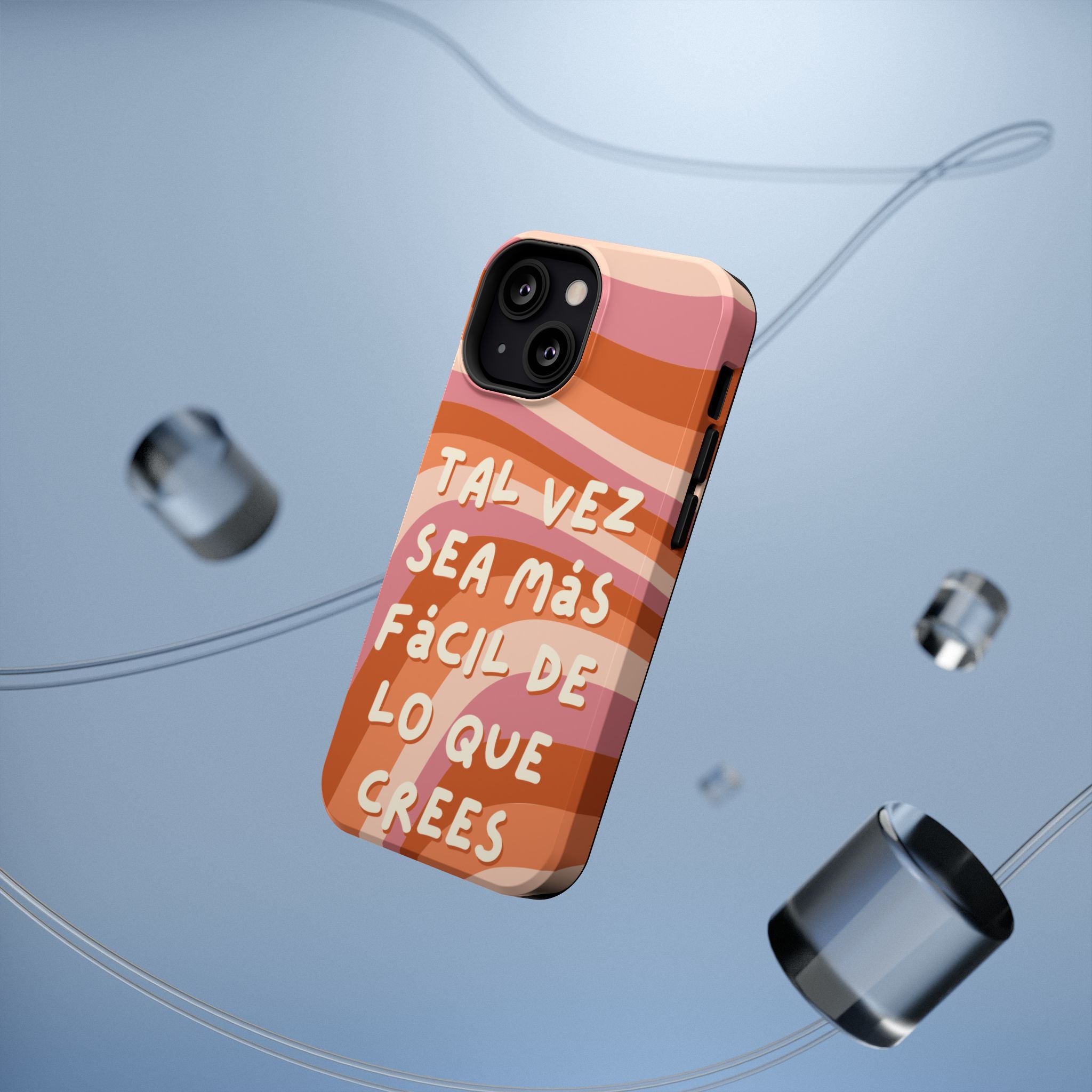 Impact-Resistant Case — "Tal vez sea más fácil de lo que crees" Retro Waves Phone Cover