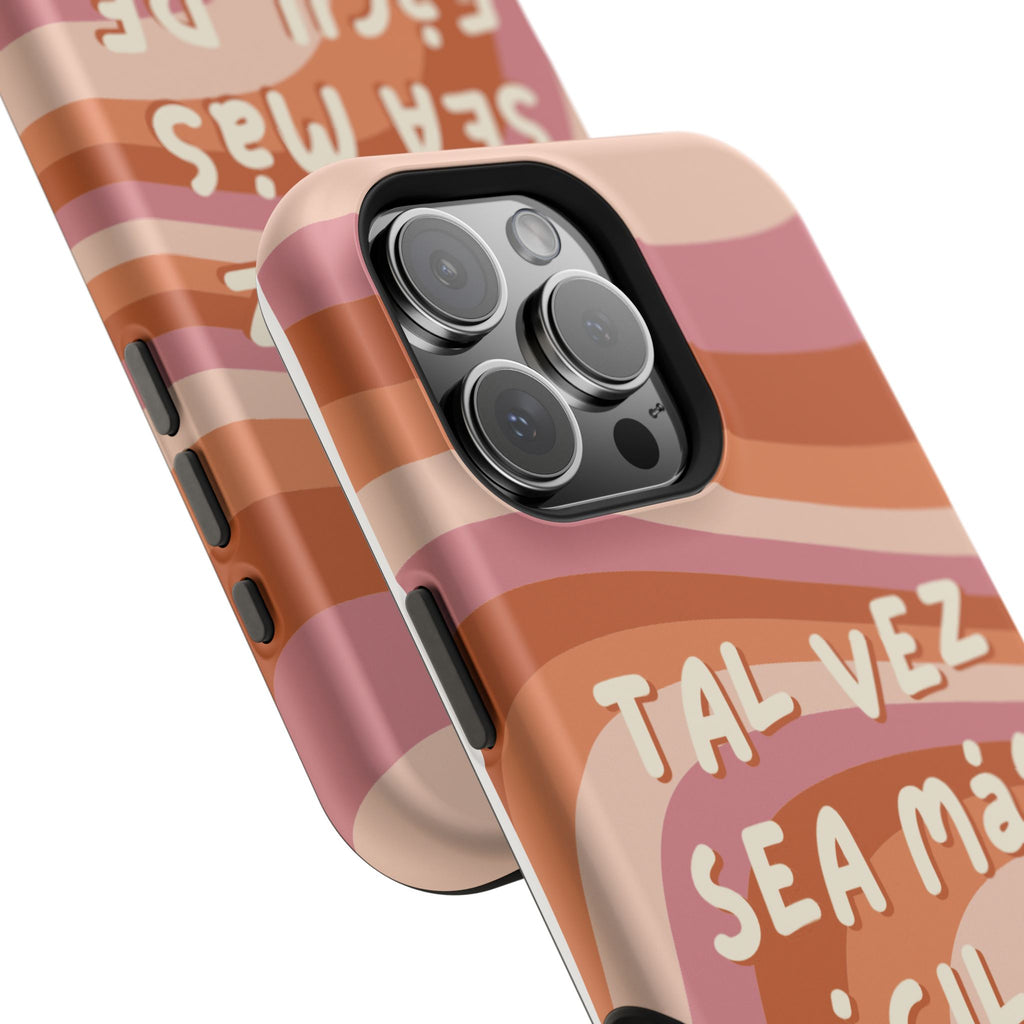 Impact-Resistant Case — "Tal vez sea más fácil de lo que crees" Retro Waves Phone Cover