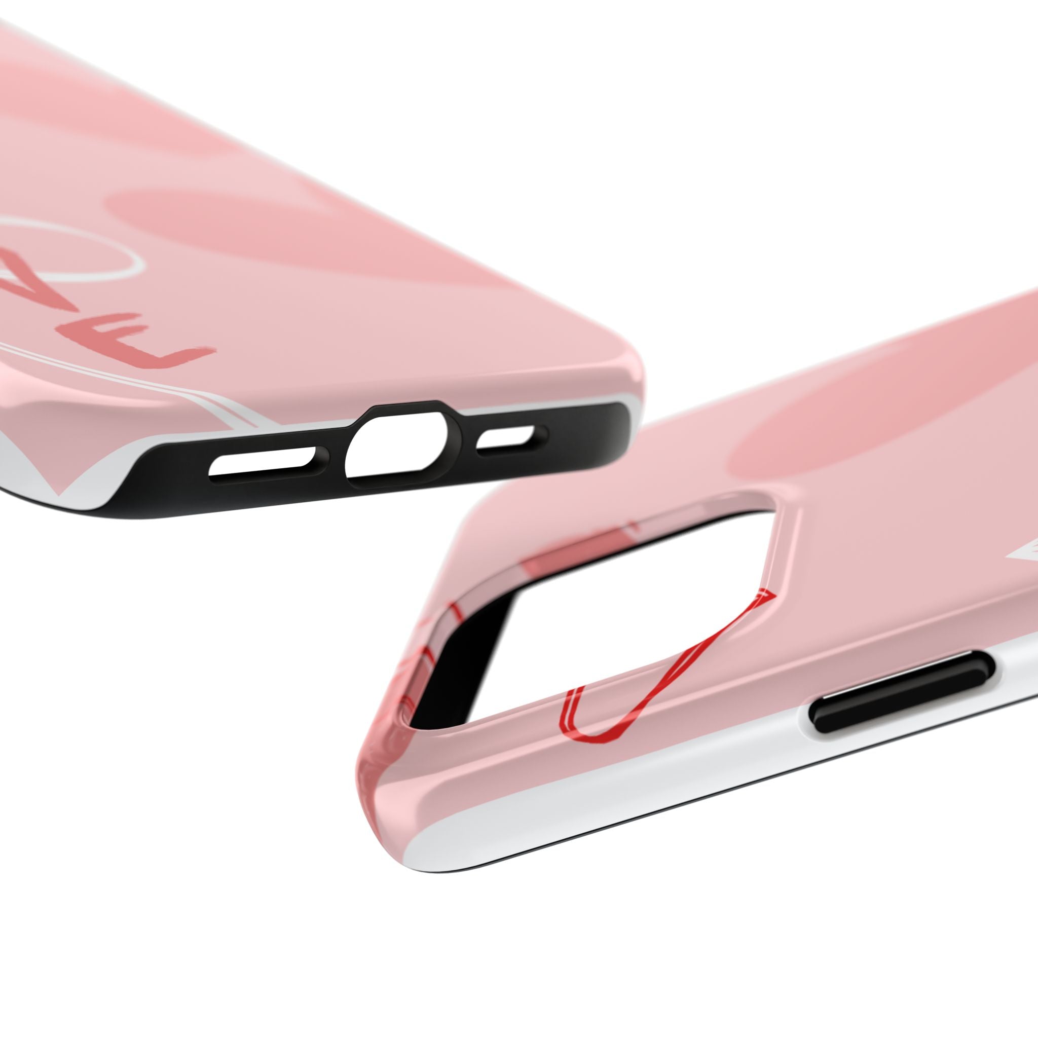 Pink Heart 'LOVE' Tough Phone Case — Protective Romantic Phone Cover