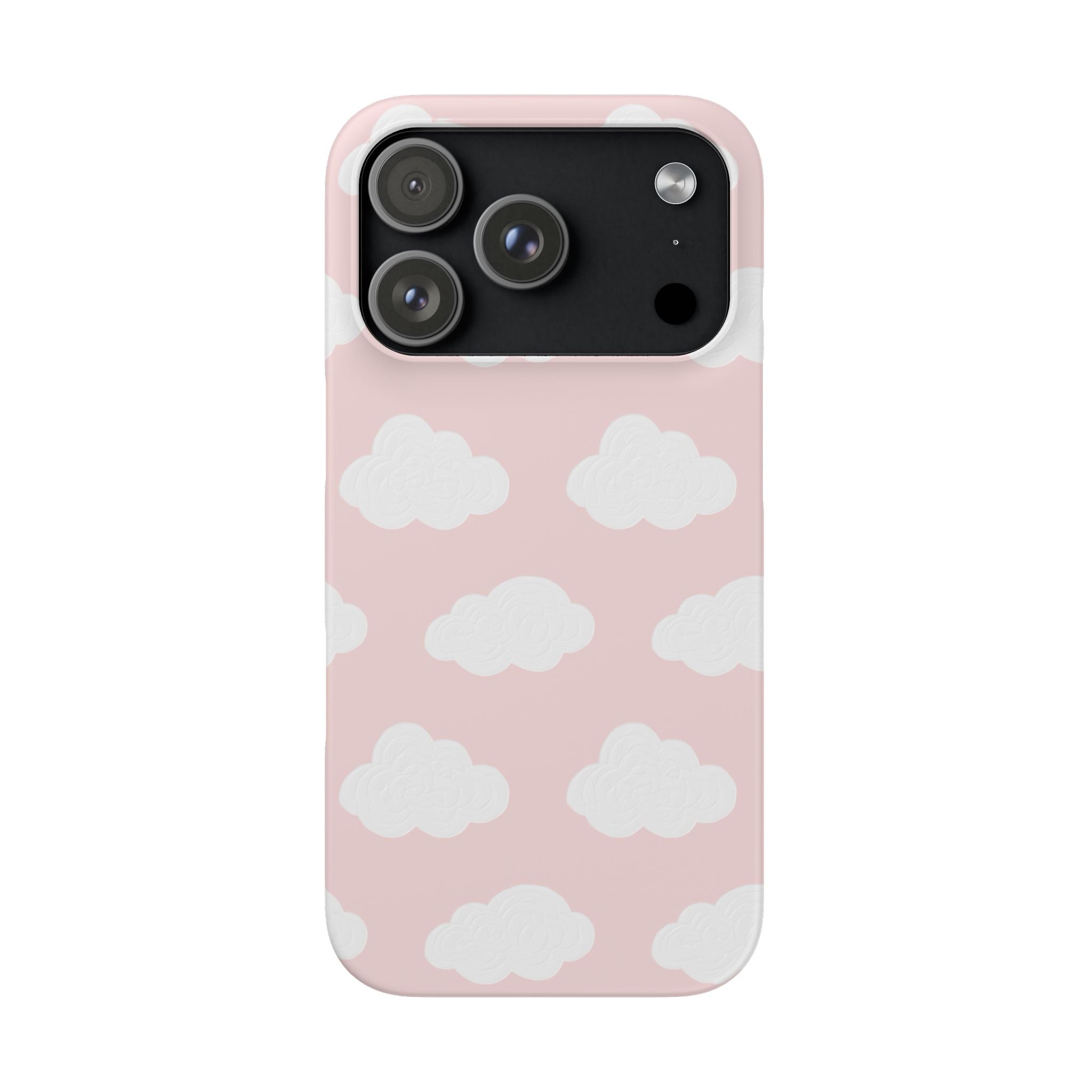 Pink Cloud Pattern Phone Case — Cute Pastel Protective Snap Case