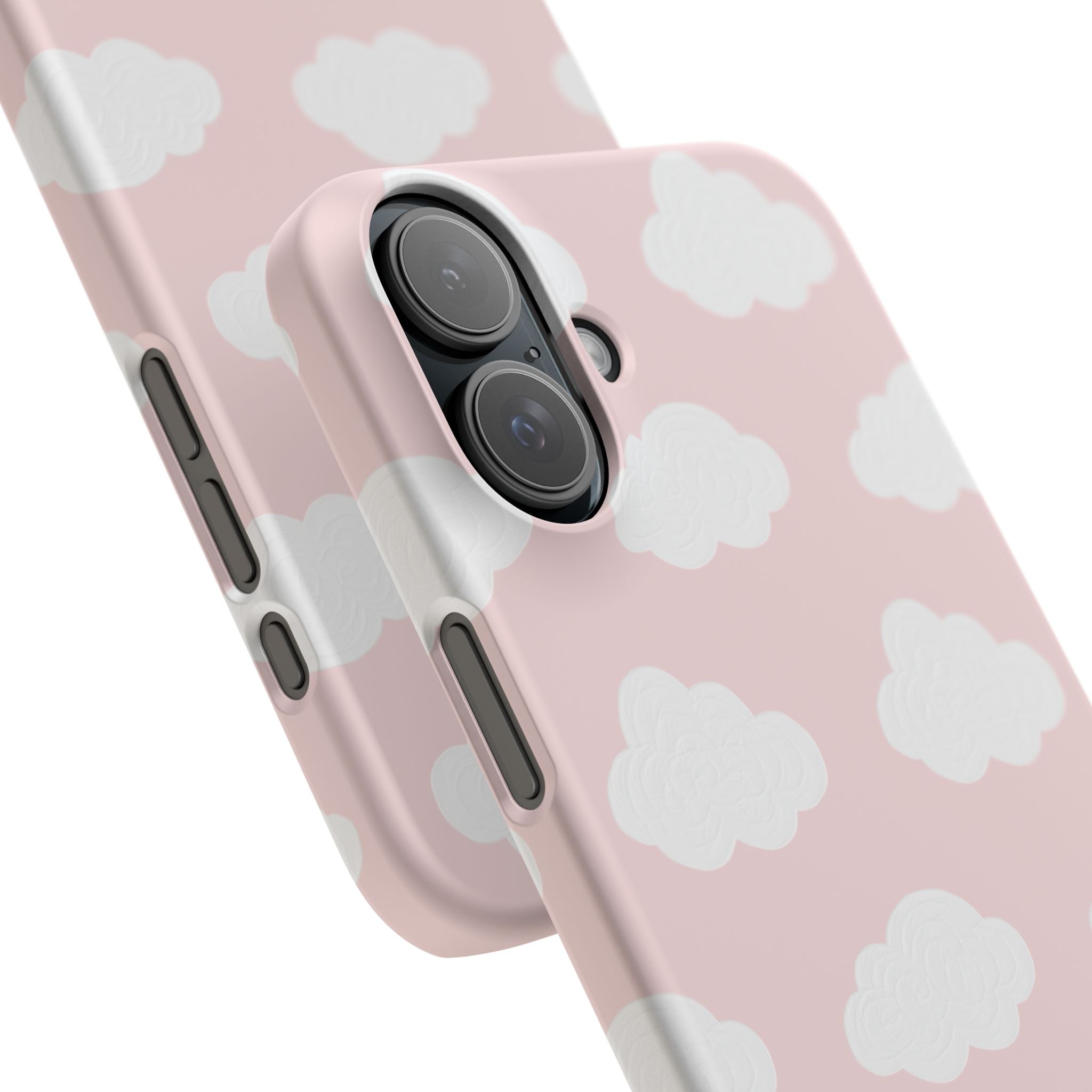 Pink Cloud Pattern Phone Case — Cute Pastel Protective Snap Case