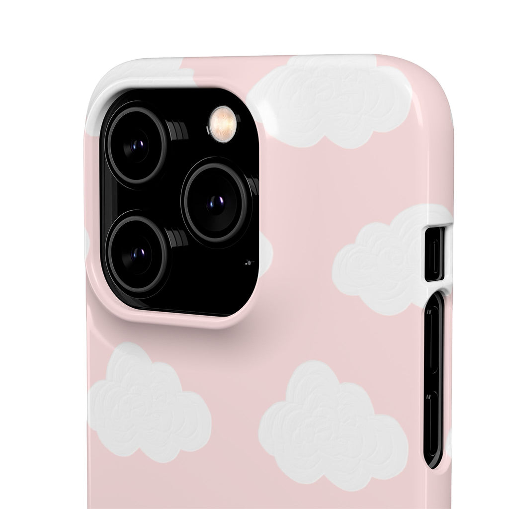 Pink Cloud Pattern Phone Case — Cute Pastel Protective Snap Case