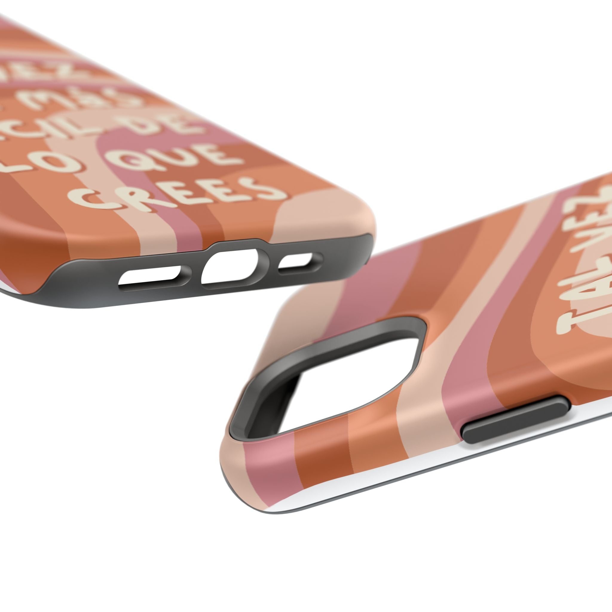 Impact-Resistant Case — "Tal vez sea más fácil de lo que crees" Retro Waves Phone Cover