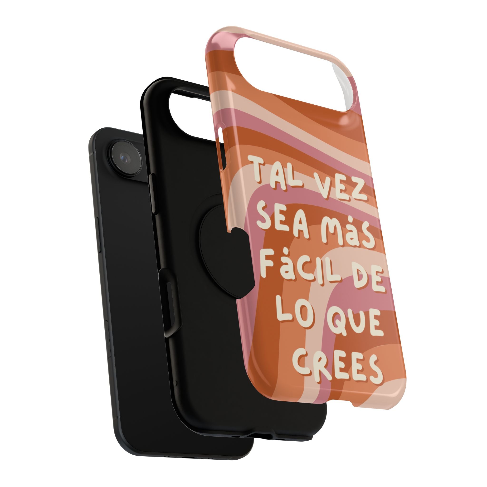 Impact-Resistant Case — "Tal vez sea más fácil de lo que crees" Retro Waves Phone Cover