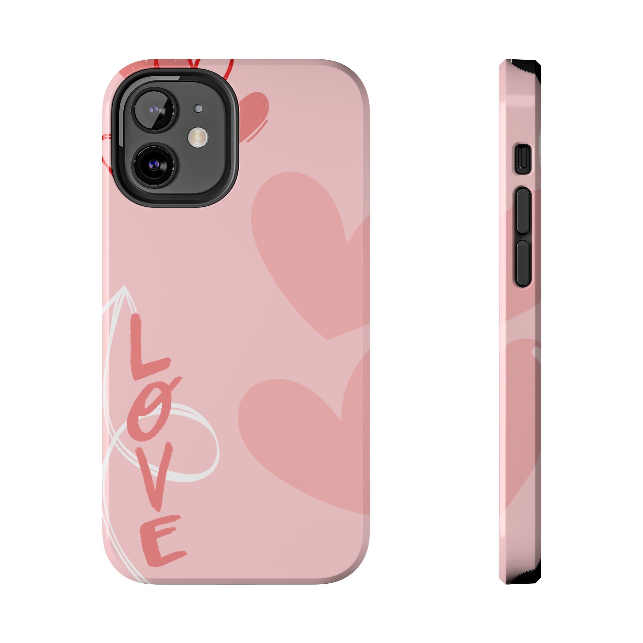 Pink Heart 'LOVE' Tough Phone Case — Protective Romantic Phone Cover